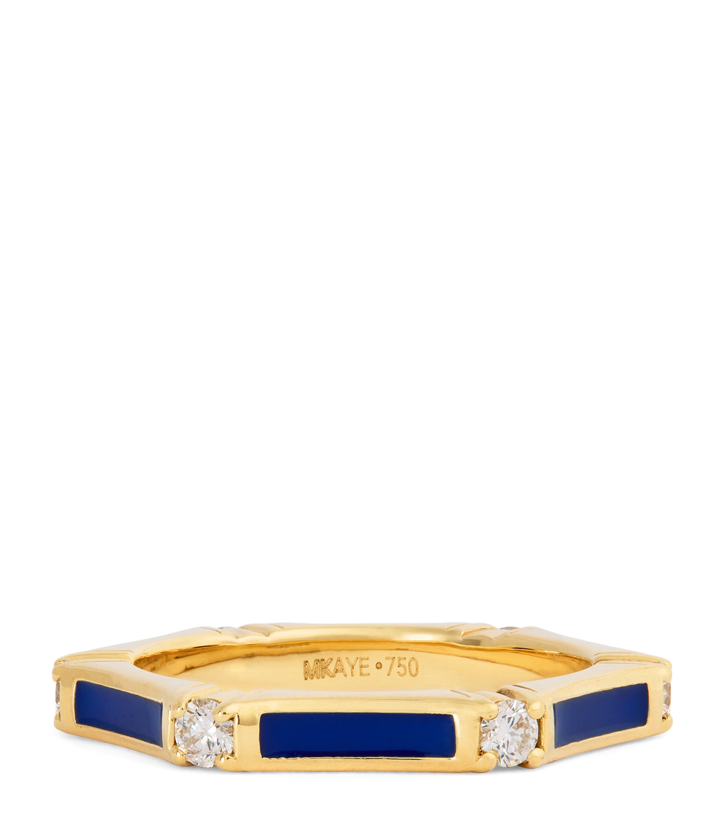 Melissa Kaye Yellow Gold, Diamond And Enamel Honey Station Ring