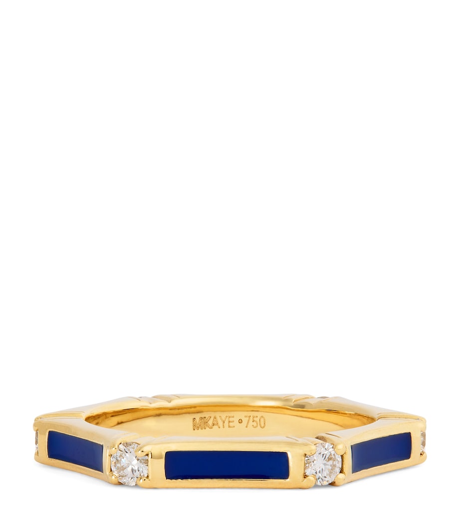 Melissa Kaye Yellow Gold, Diamond and Enamel Honey Station Ring Yellow Gold Image 1