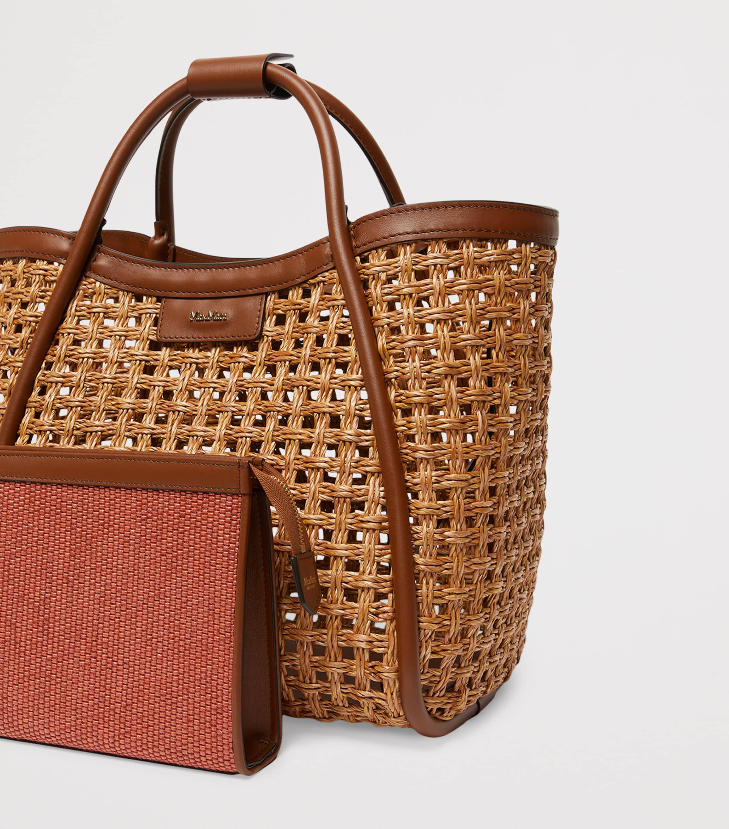 Max Mara Woven Tote Bag Beige Image 7