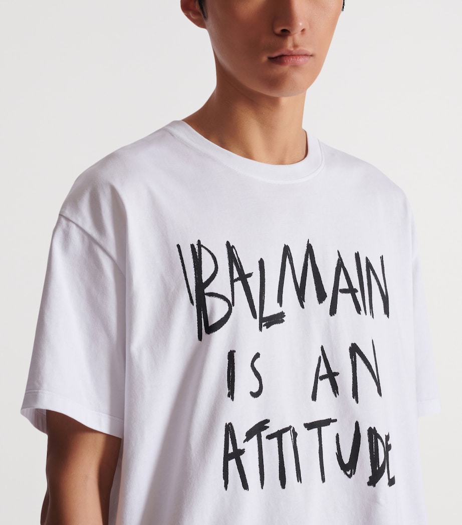 Cotton Logo T-Shirt GAB BLANC/NOIR Image 5