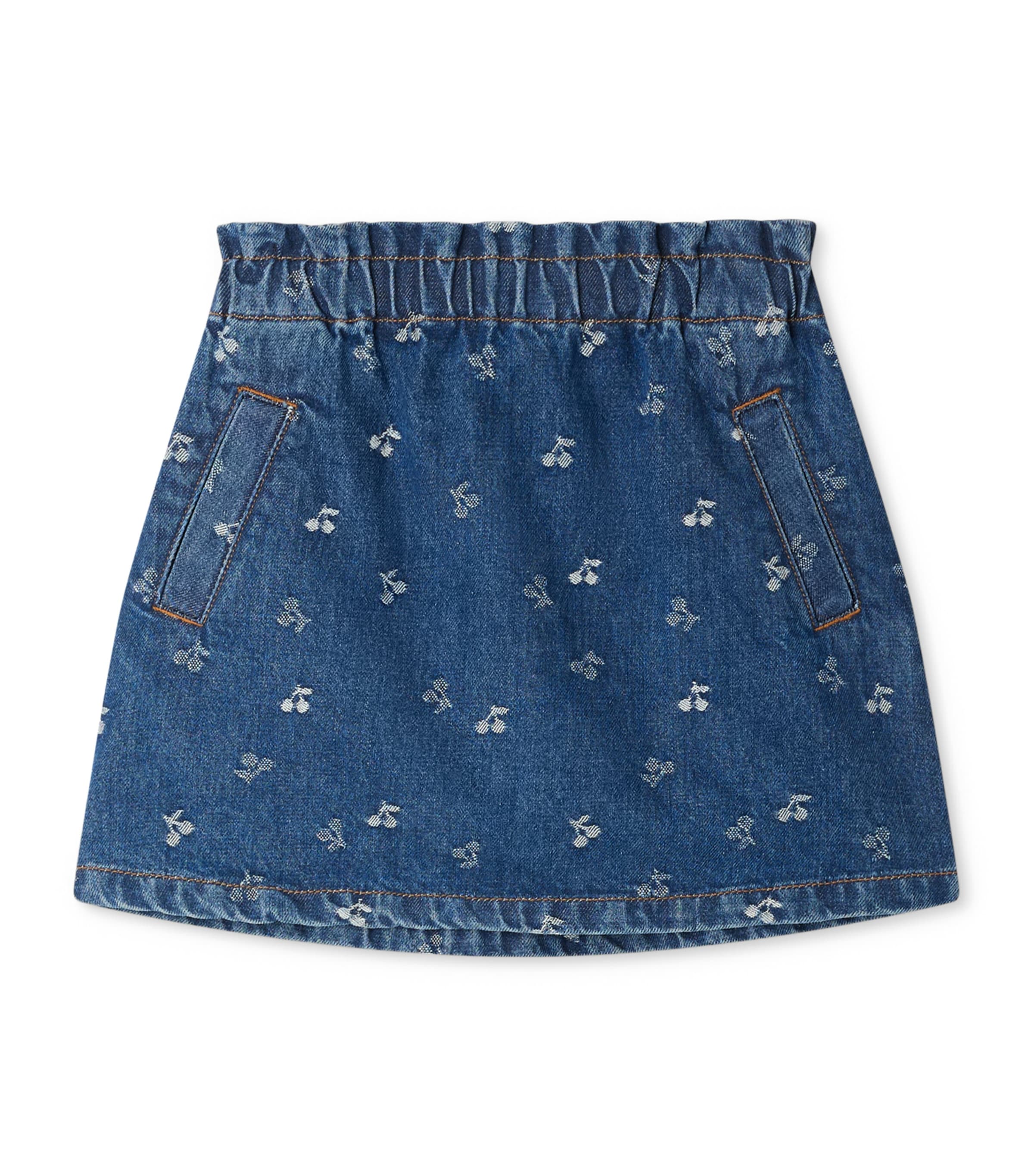 Bonpoint Cherry Jacquard Jensua Denim Skirt (4-8 Years) | Kids New In | Girls Clothing | Skirts | Designers | Bonpoint
