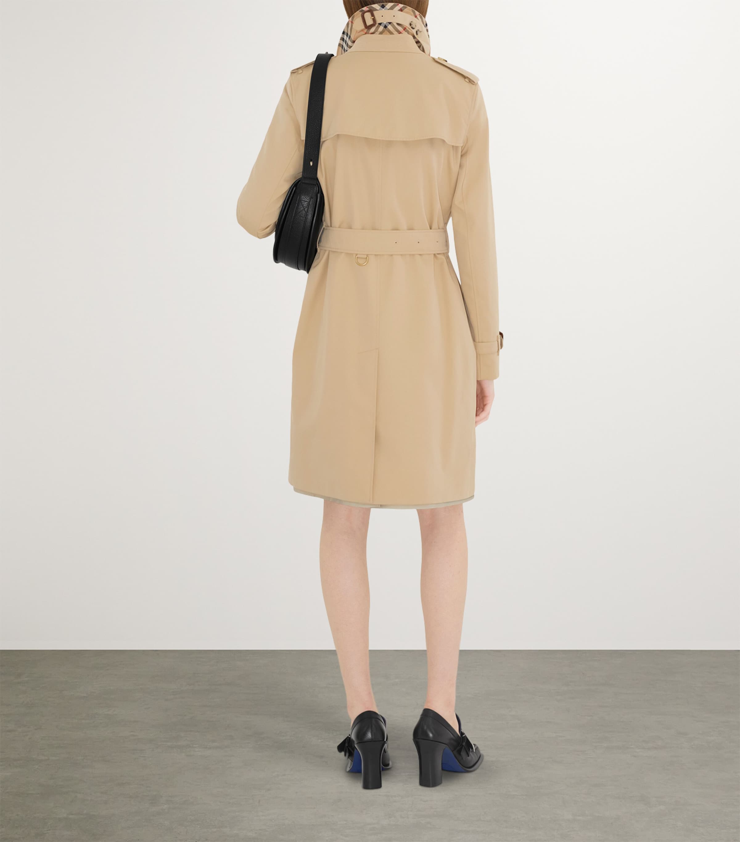 Gabardine Kensington Mid-Length Trench Coat HONEY Image 4