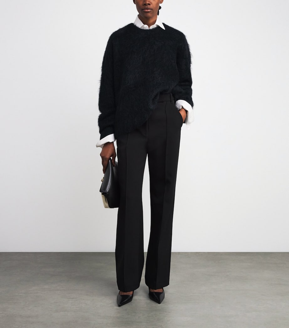 Toteme Womens Alpaca-Blend Boxy Sweater Black Image 2