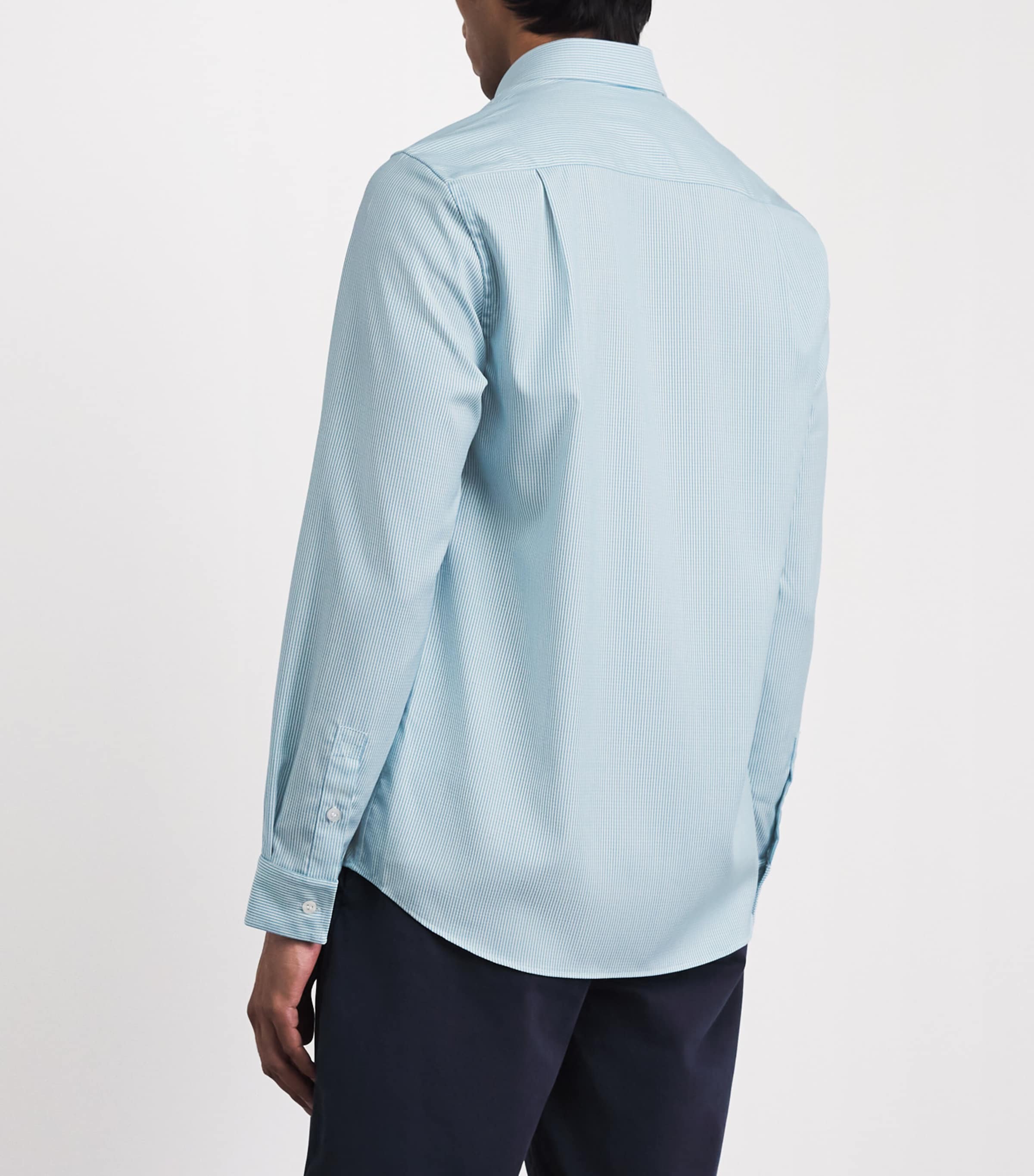 Vilebrequin Mens Wool-Blend Rayures Shirt Topaze Bleue Image 5