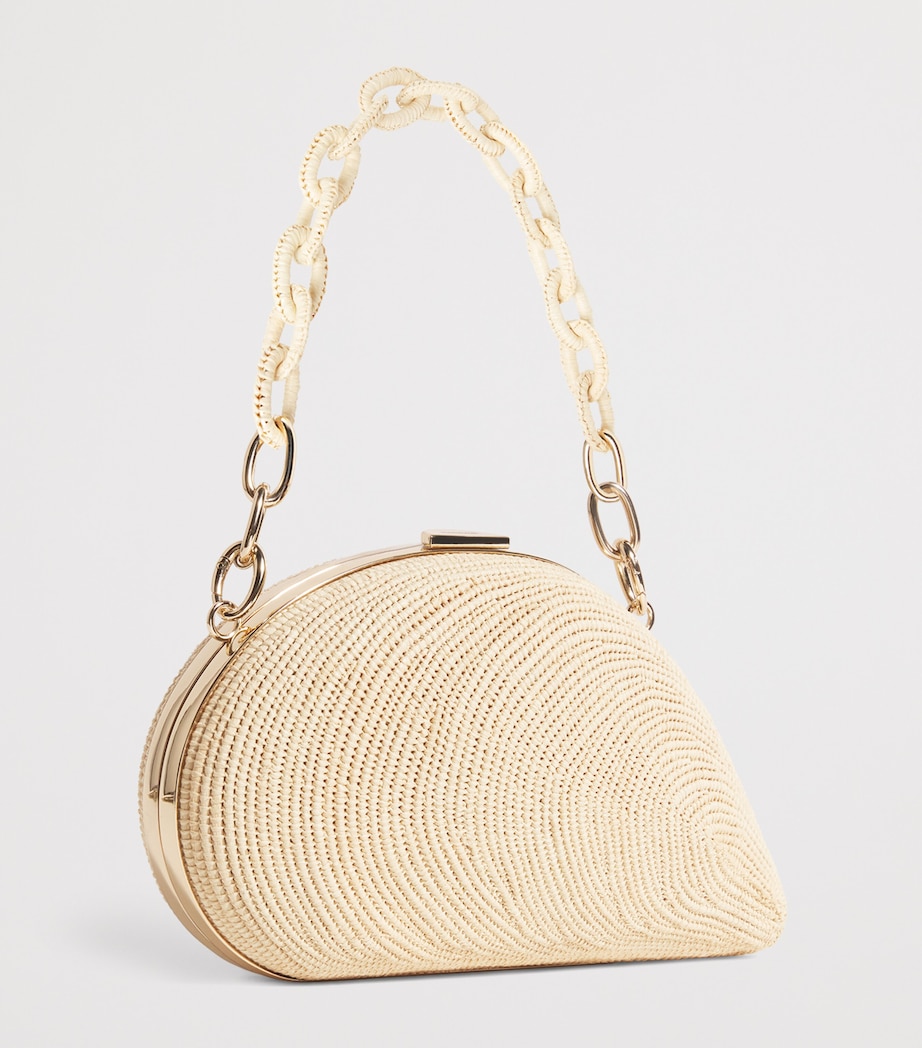 Raffia Bridget Oyster Shell Clutch Bag RAFFIA Image 3
