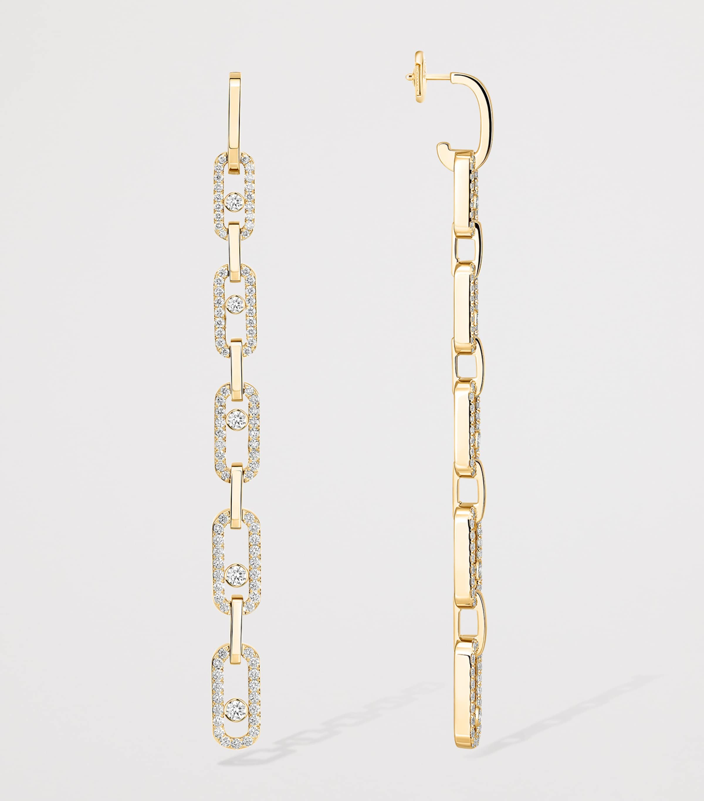 Messika Move Link Yellow Gold and Diamond Earrings (1.45ct) Yellow Gold Image 3