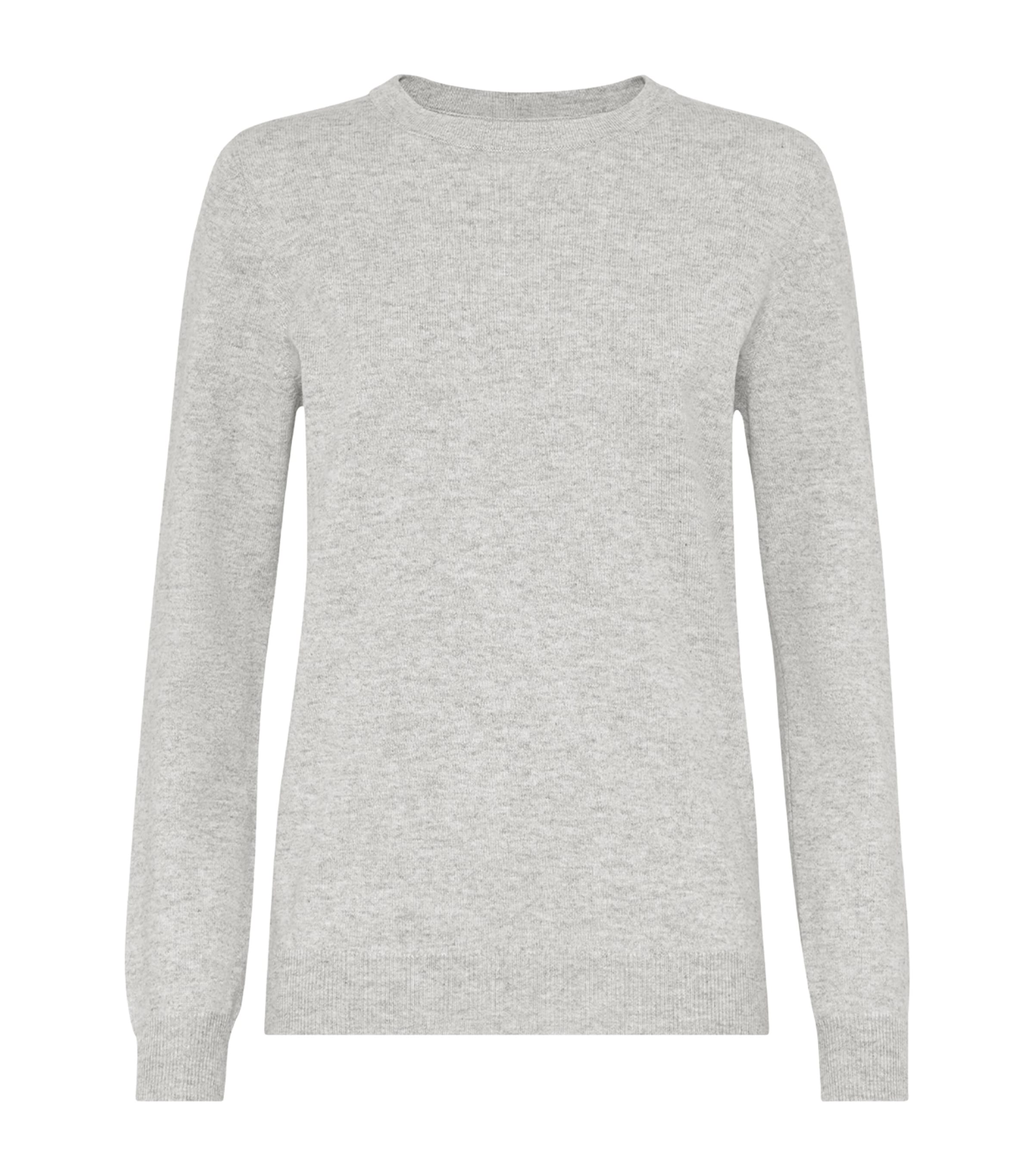 Brunello Cucinelli Cashmere Monili-trim Sweater In Gray