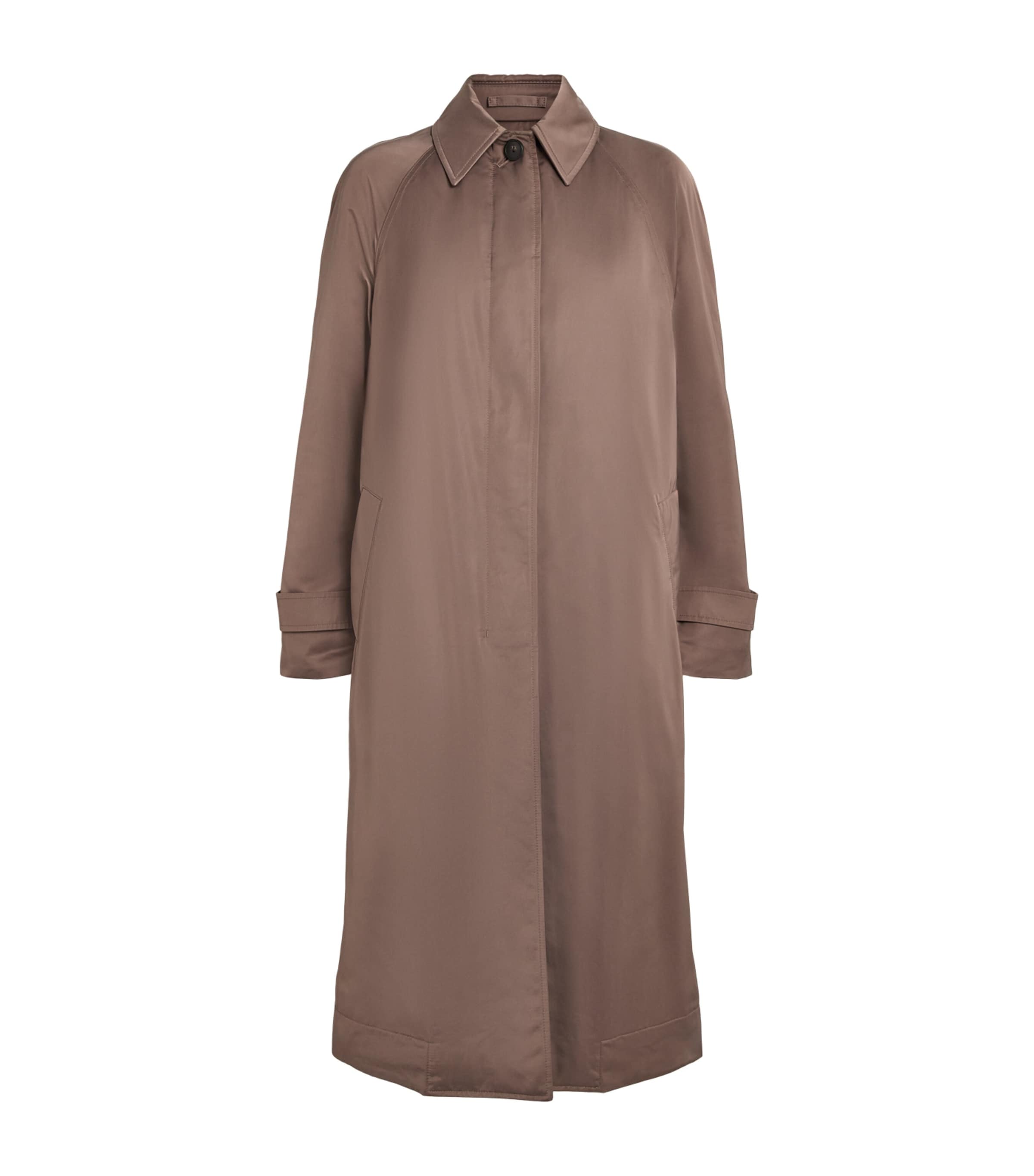 Vince Satin Trench Coat Taupe Haze