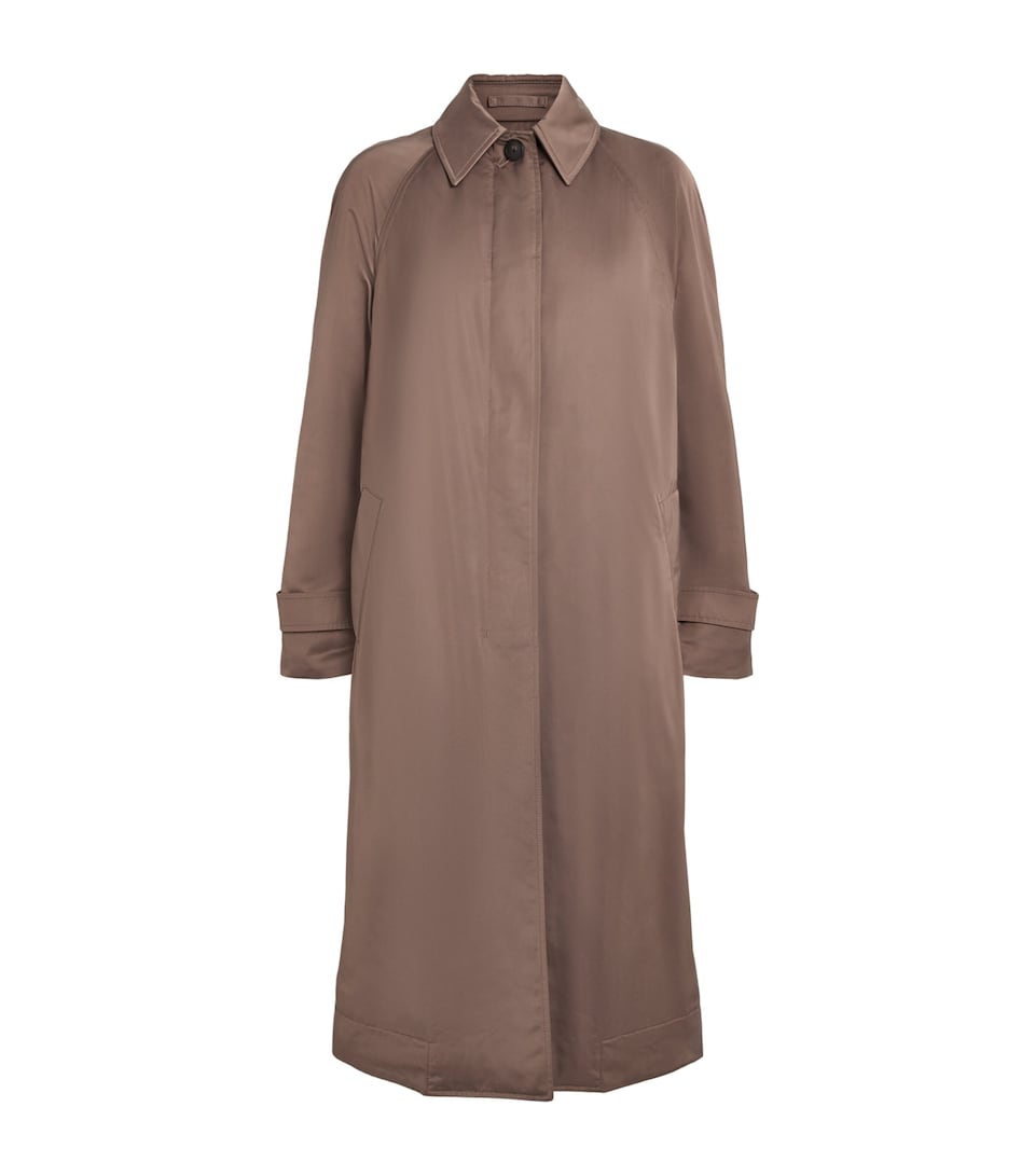 Vince Satin Trench Coat Taupe Haze