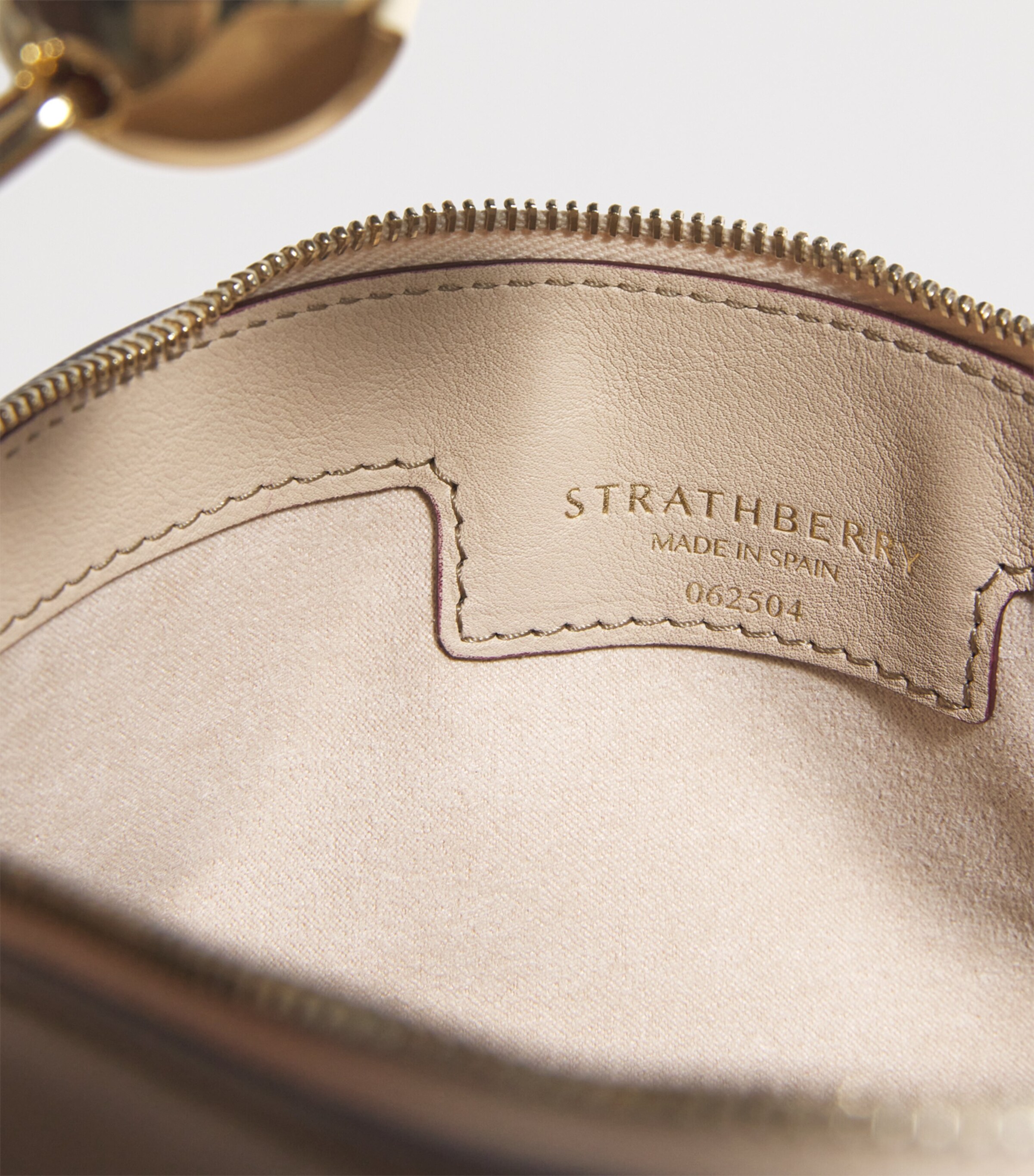 Strathberry Leather Crescent Moon Shoulder Bag Oat Image 4