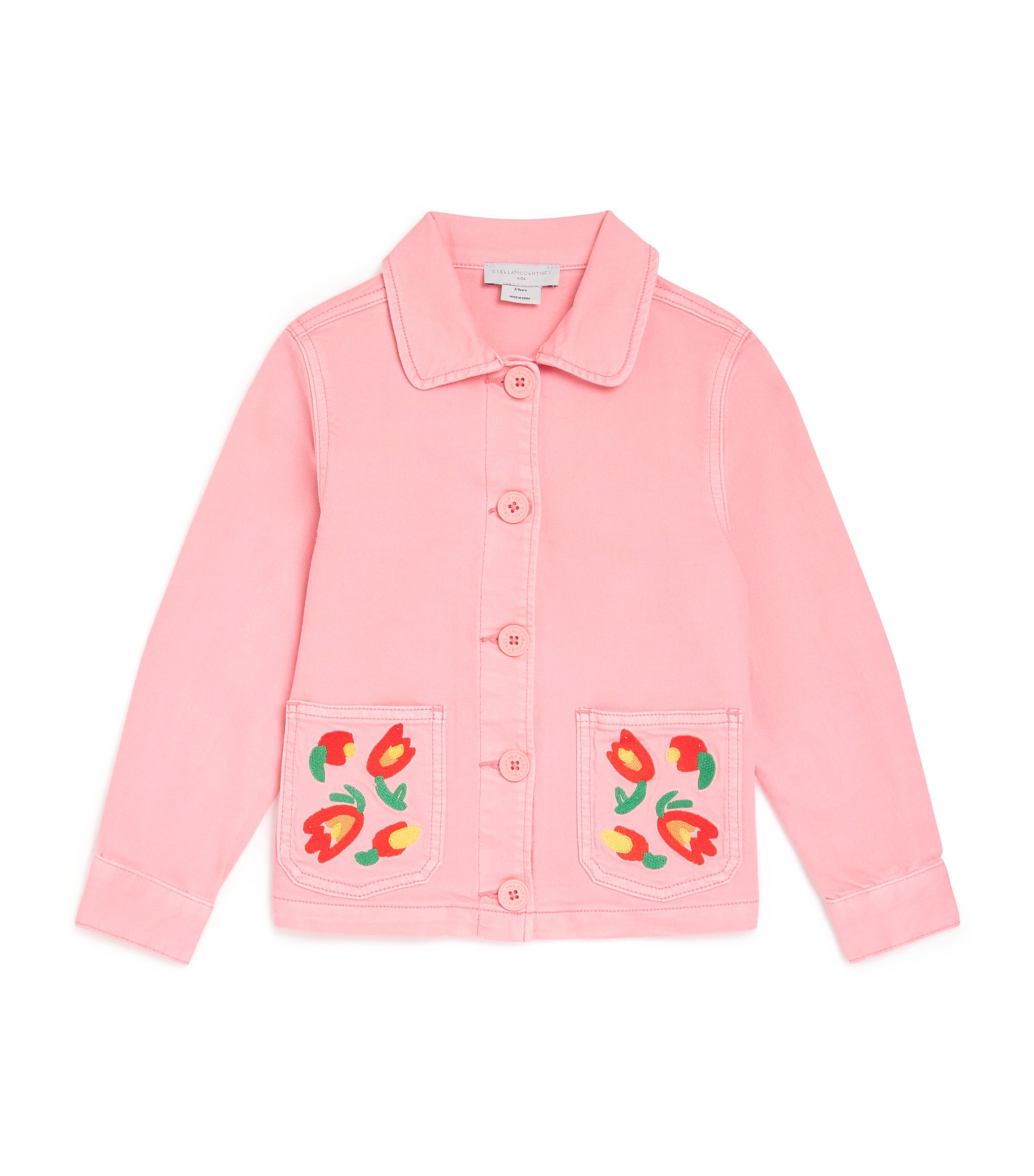 Embroidered Denim Jacket (2-14 Years) 509PINK Image 1
