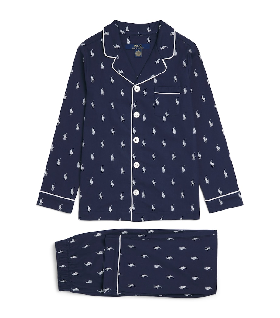 Ralph Lauren Kids Polo Pony Pyjama Set (8-14 Years) Bcvnewport Navy Image 1