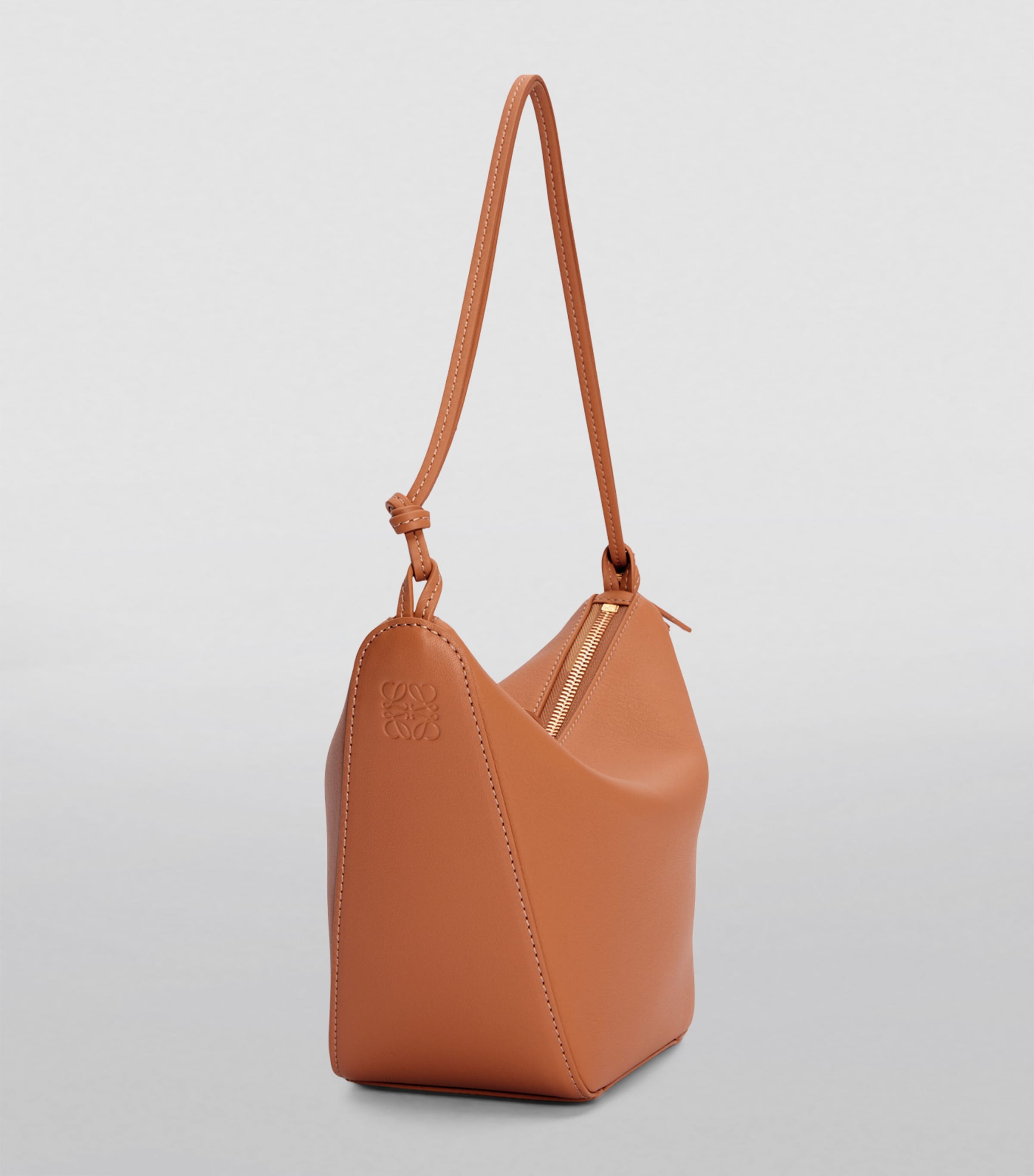 Mini Leather Hammock Shoulder Bag TAN Image 3