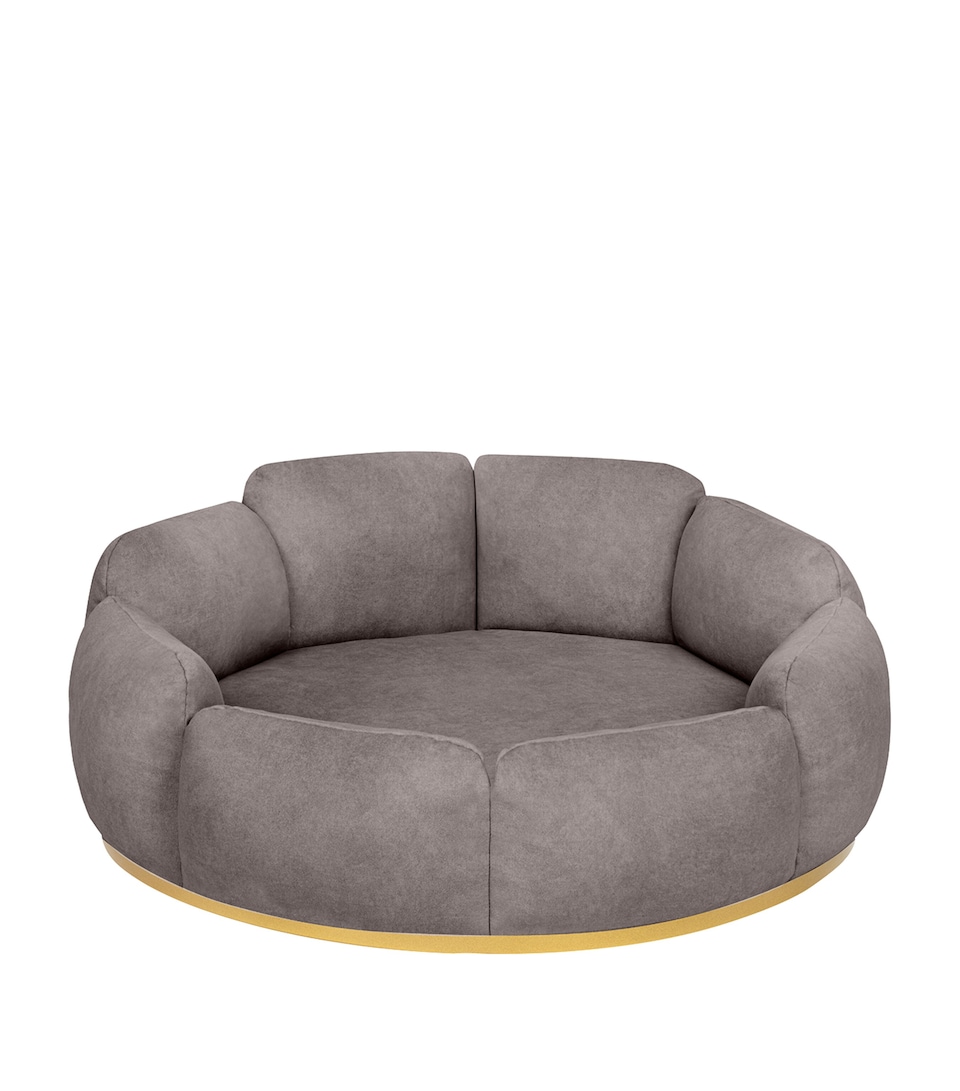 Looty Medium Camelia Pet Bed Taupe+gold