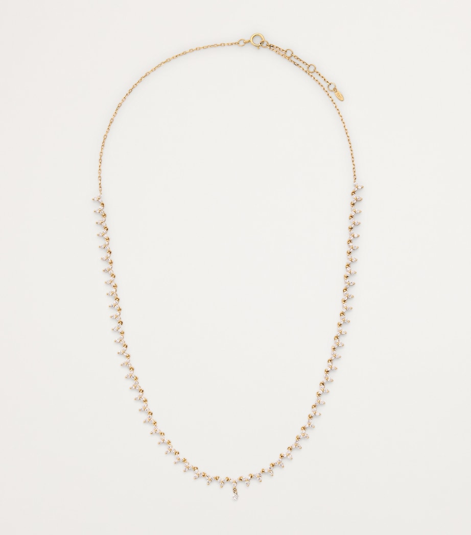 Yellow Gold and Diamond Triangle Tennis Necklace YELLOW GOLD Image 3