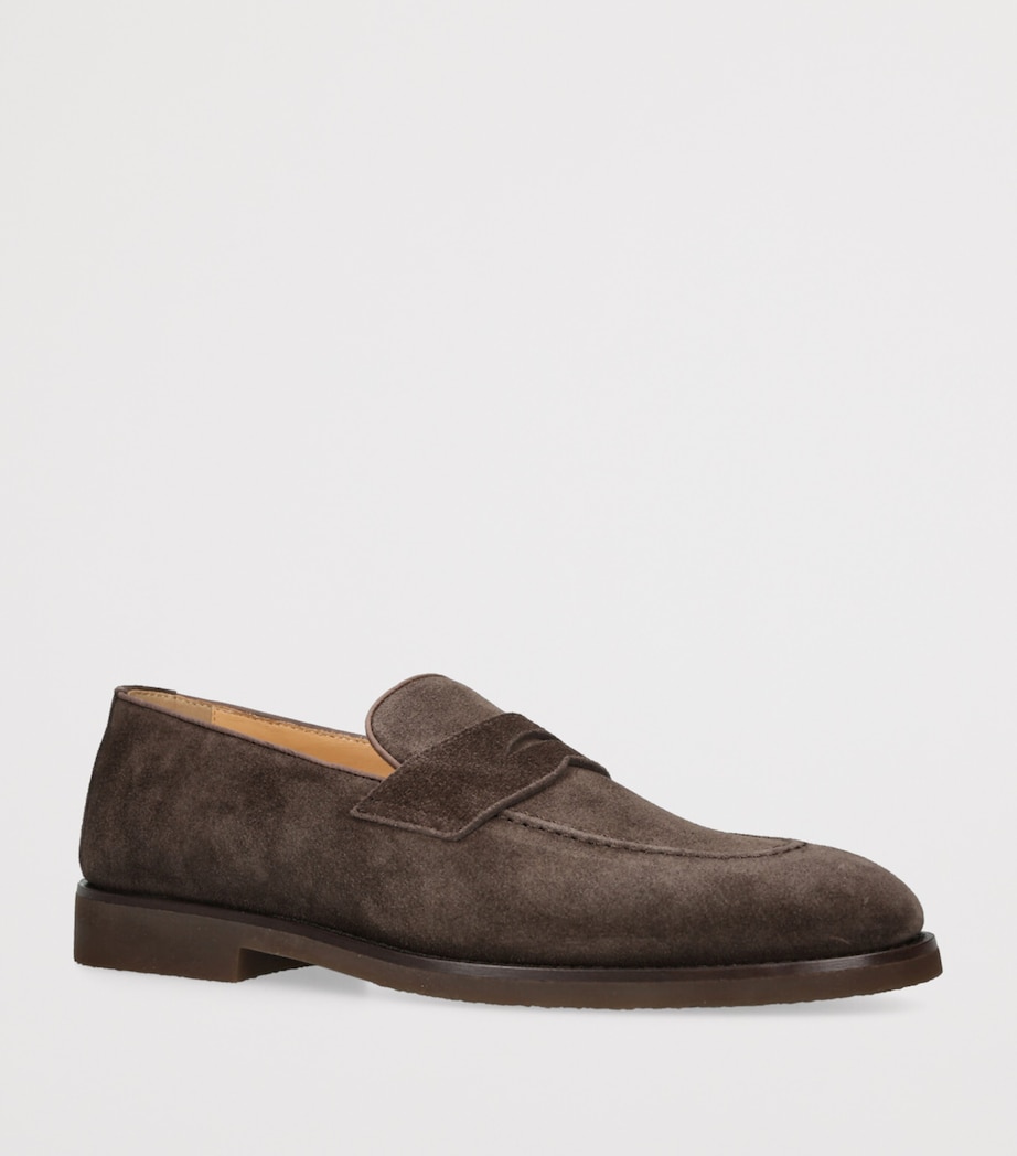 Suede Penny Loafers DARK BROWN Image 3