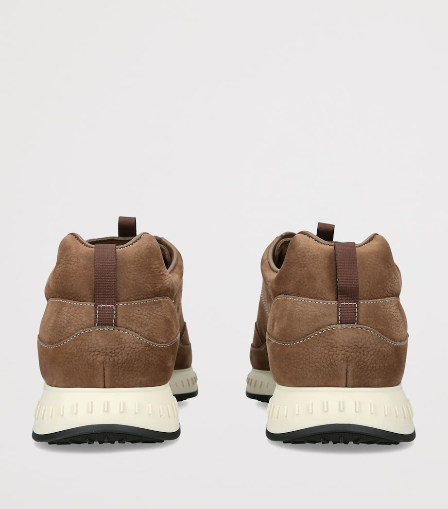 John Lobb Nubuck Leather Stream Elastic Sneakers Mid Brown Image 4