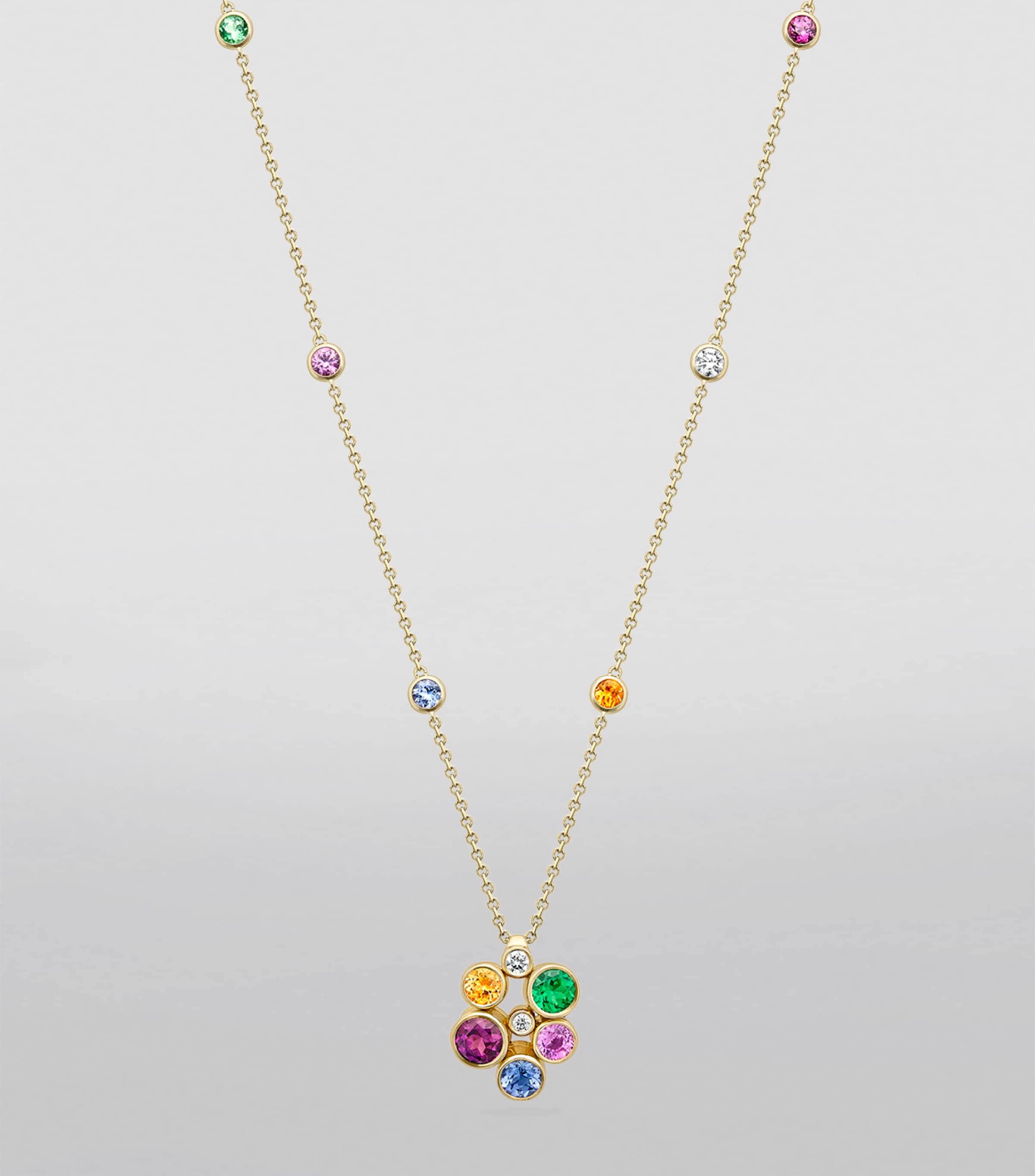 Yellow Gold, Diamond and Multicoloured Gemstone Raindance Necklace 18 CARAT YELLOW GOLD Image 3