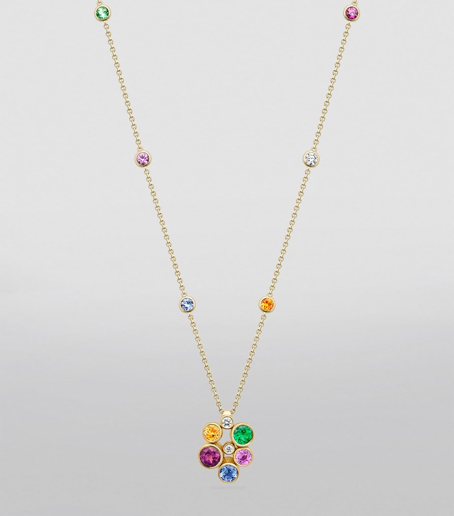 Yellow Gold, Diamond and Multicoloured Gemstone Raindance Necklace 18 CARAT YELLOW GOLD Image 3