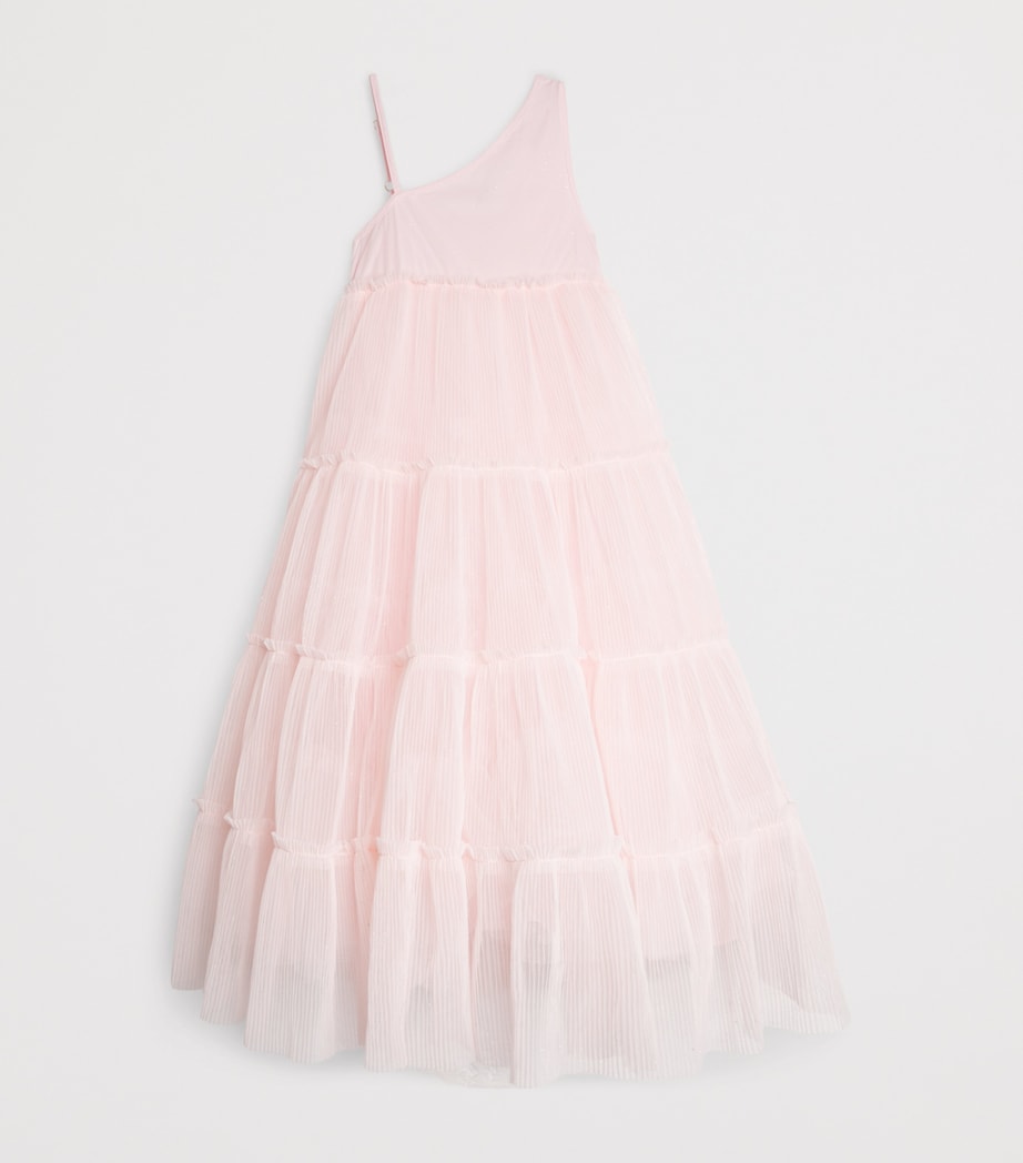 Billieblush Pleated Tulle Asymmetric Dress (3-12 Years) Pale Image 2