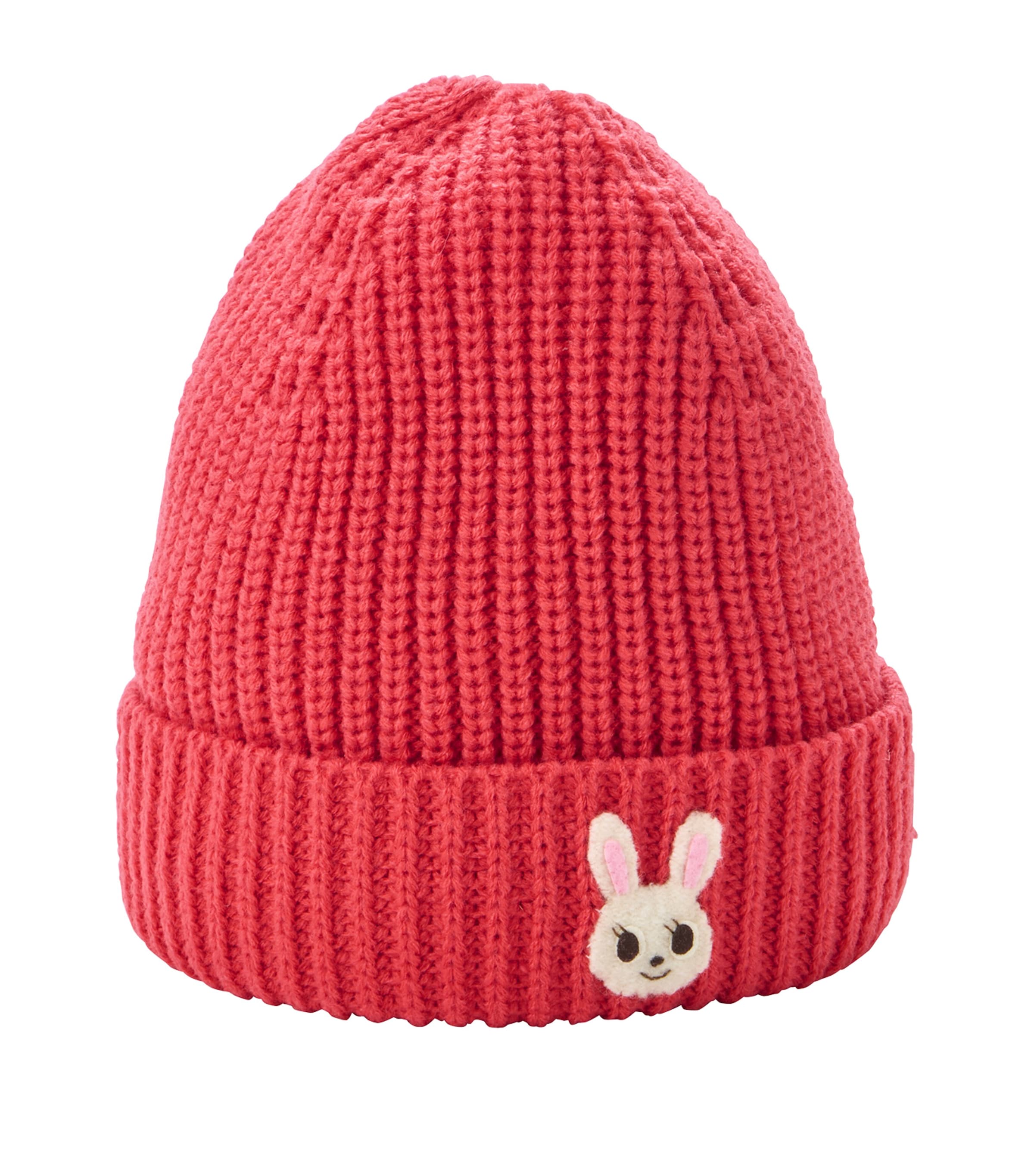 Miki House Knitted Felt Character Beanie Hat In Red