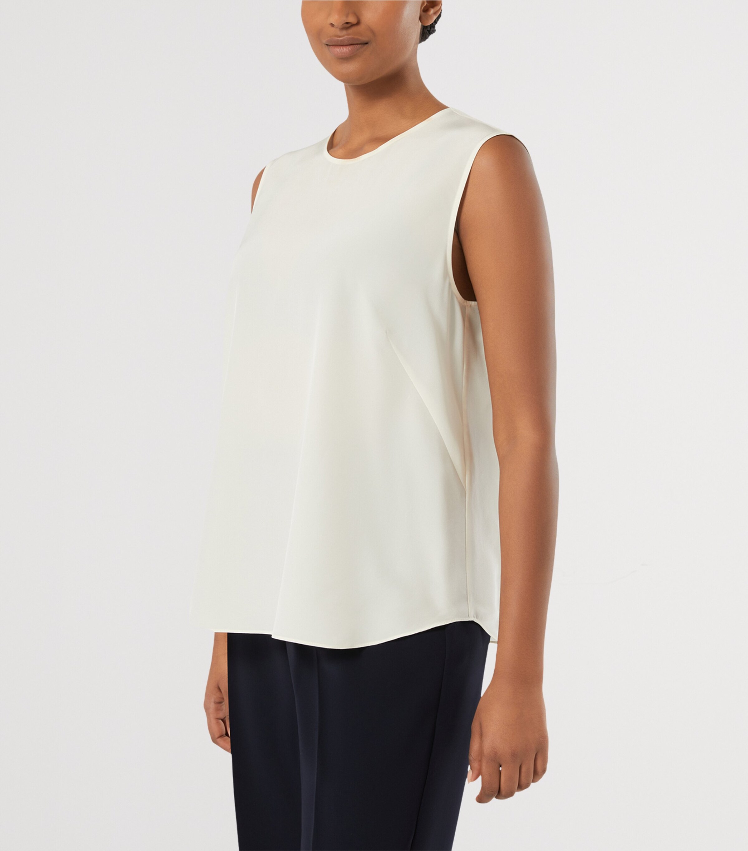 Marina Rinaldi Womens Silk Sleeveless Blouse Ivory Image 2