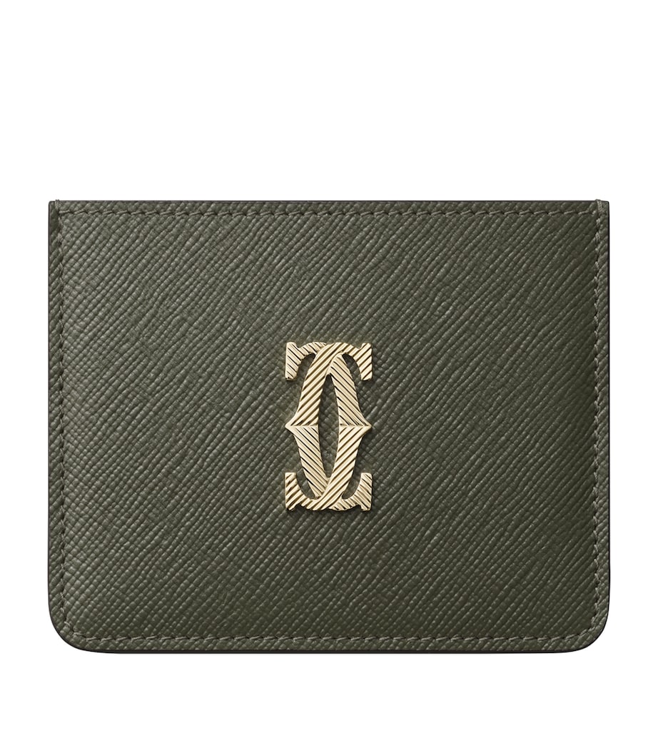 Leather C de Cartier Card Holder GREEN Image 1