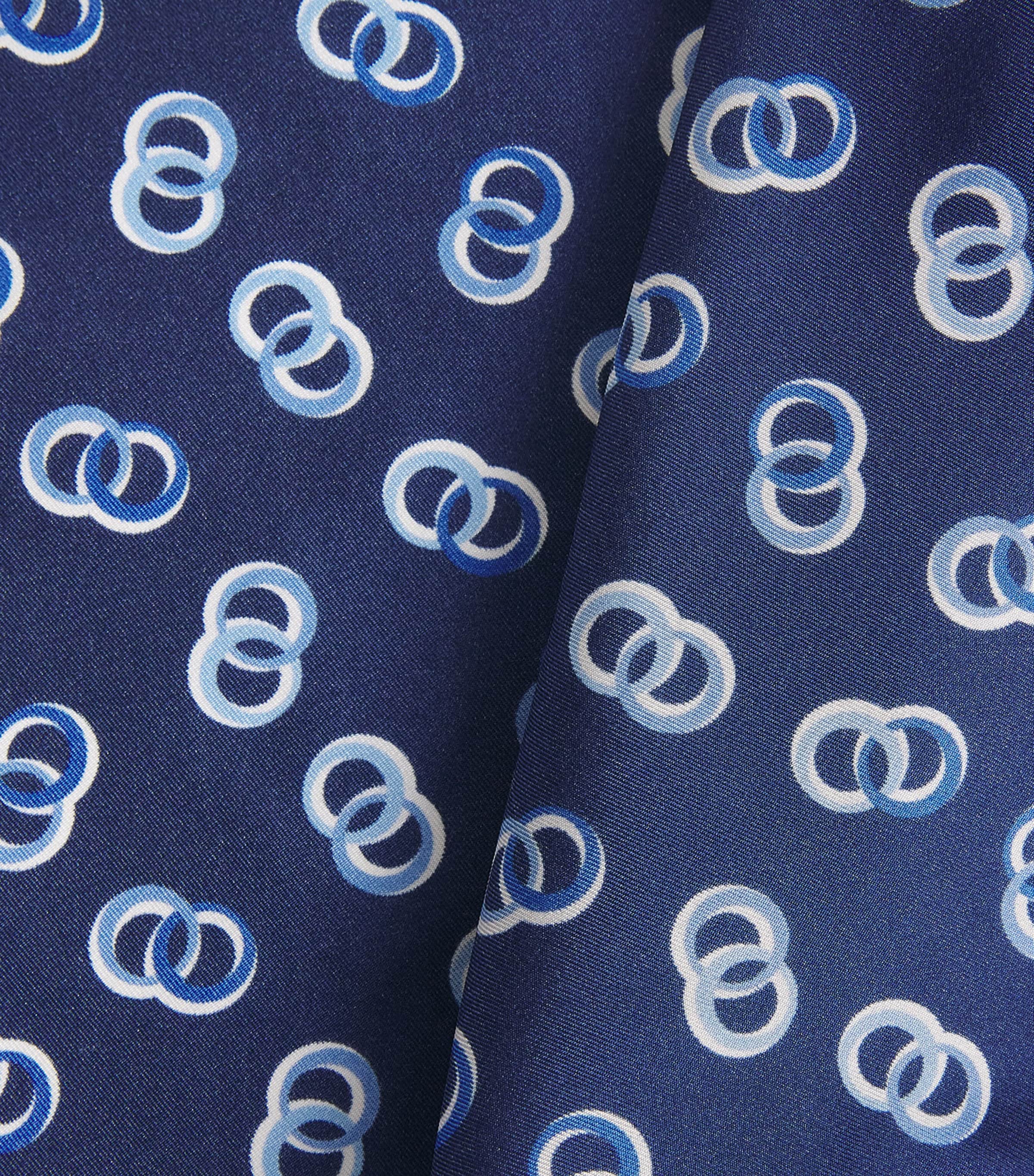 Isaia Silk Printed Pocket Square Image 3