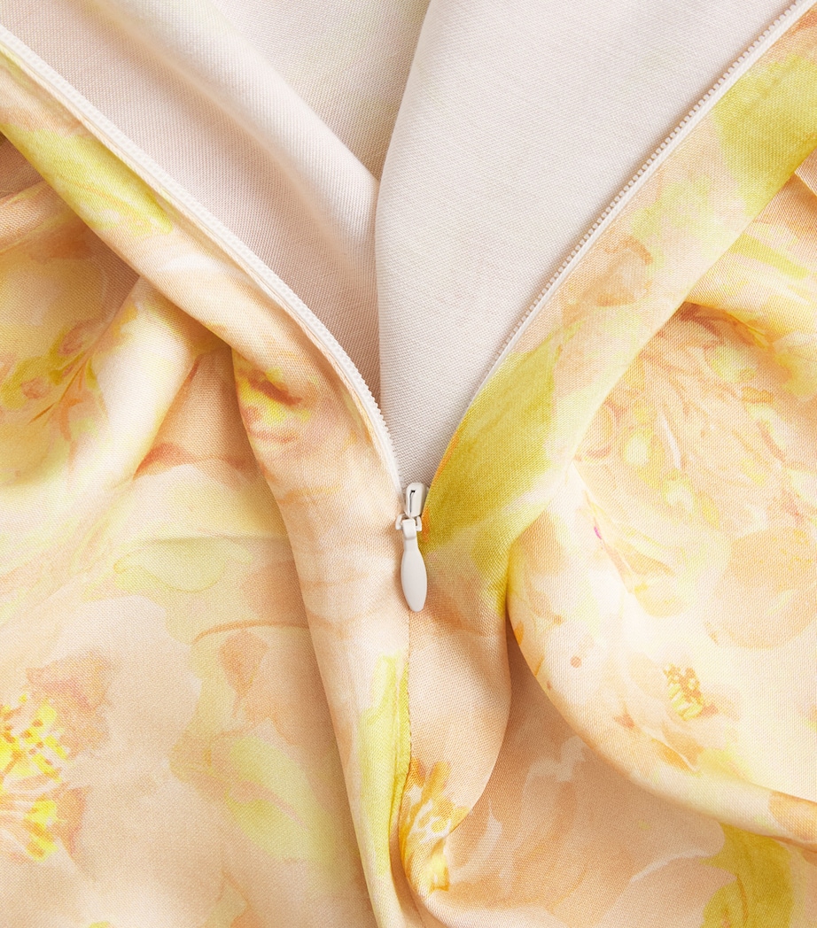 Sandro Paris Womens Satin Floral Wide-Leg Trousers Pink / Green Image 6