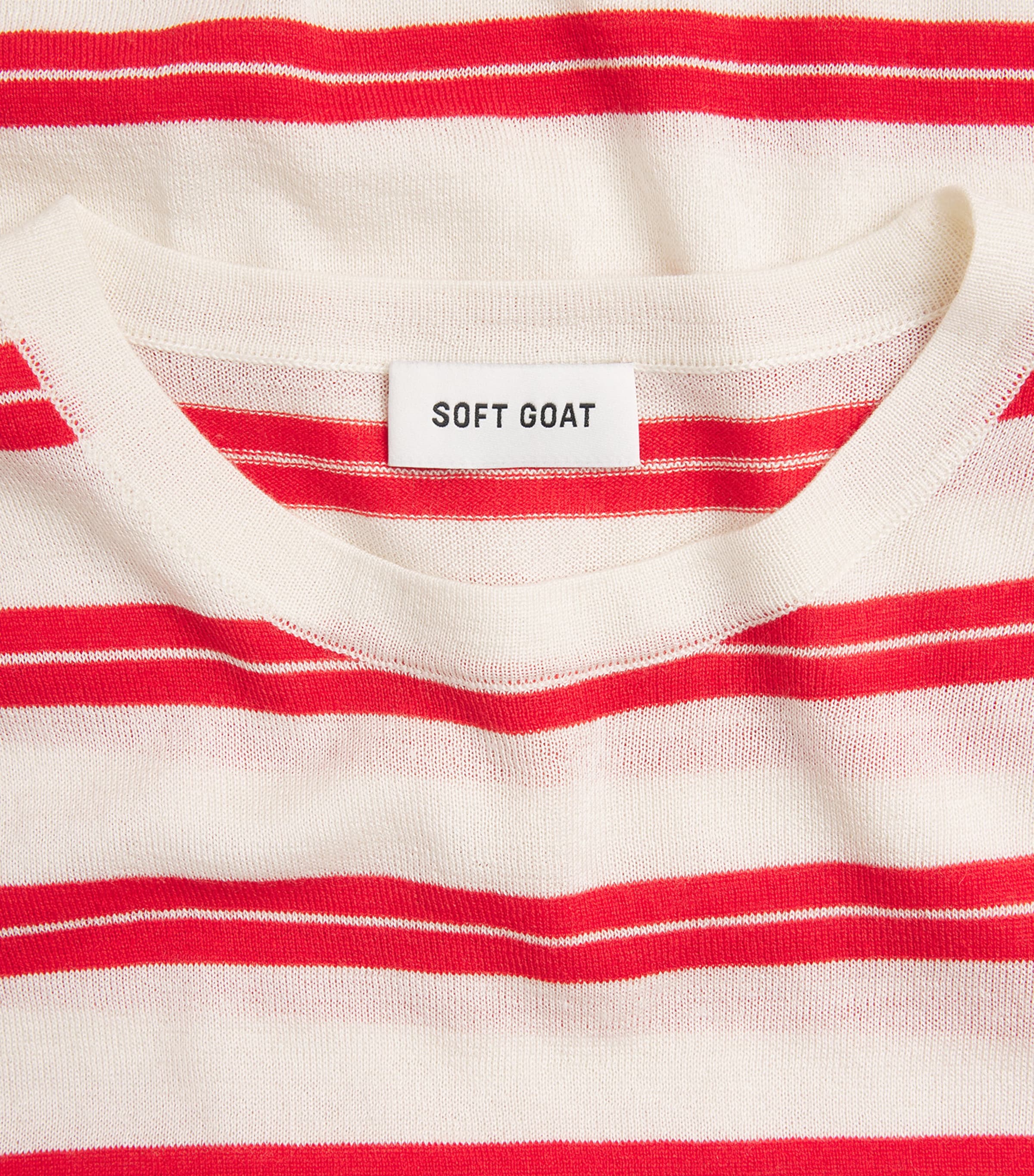 Silk-Cashmere Stripe Top TOMATO Image 6