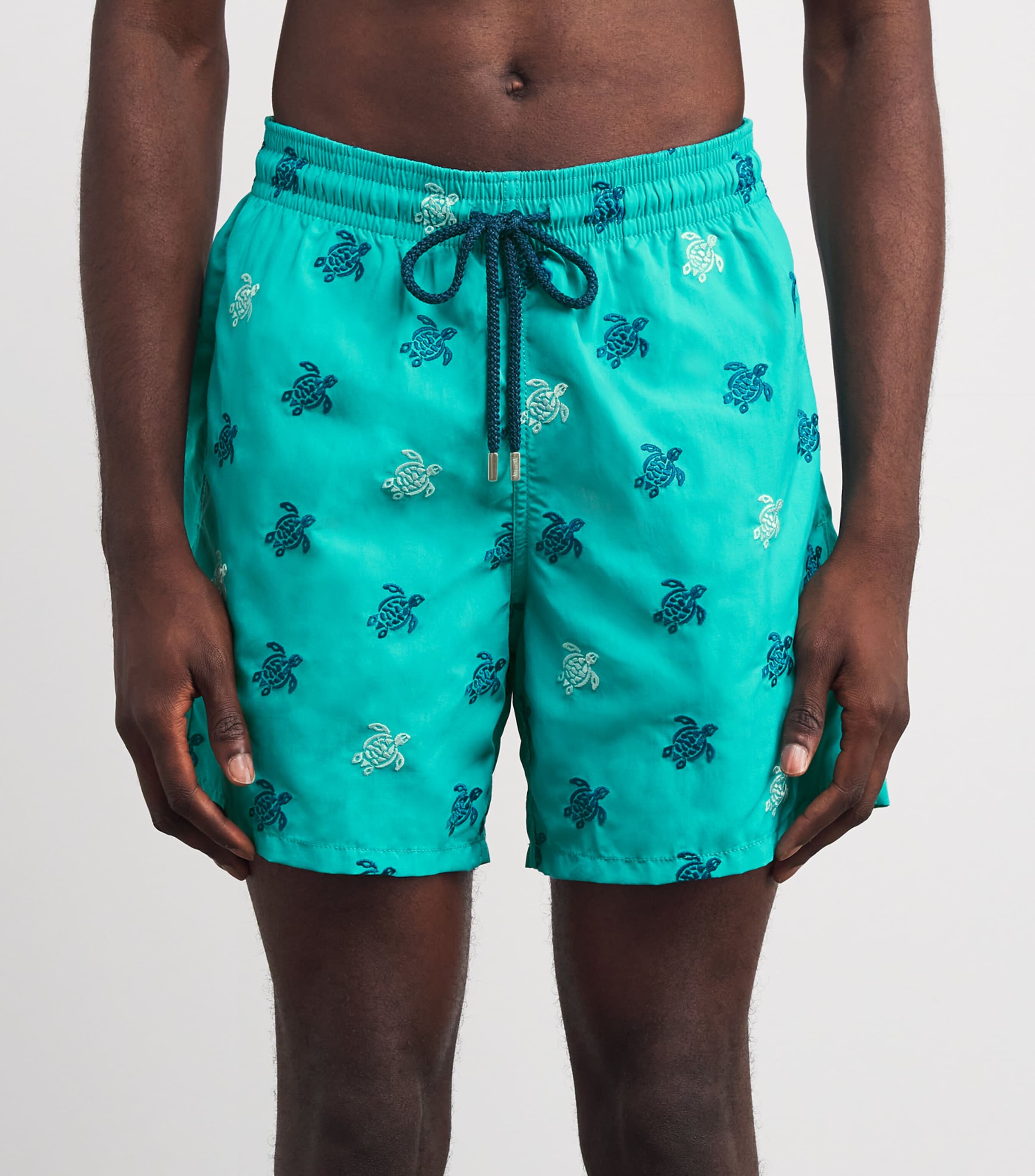 Embroidered-Turtle Mistral Swim Shorts 431DISCO GREEN Image 3