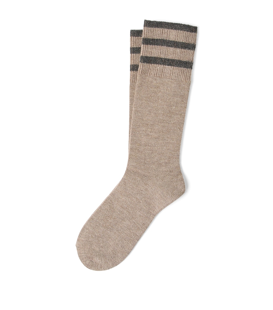 Brunello Cucinelli Womens Cashmere-Blend Sparkling Socks Image 1