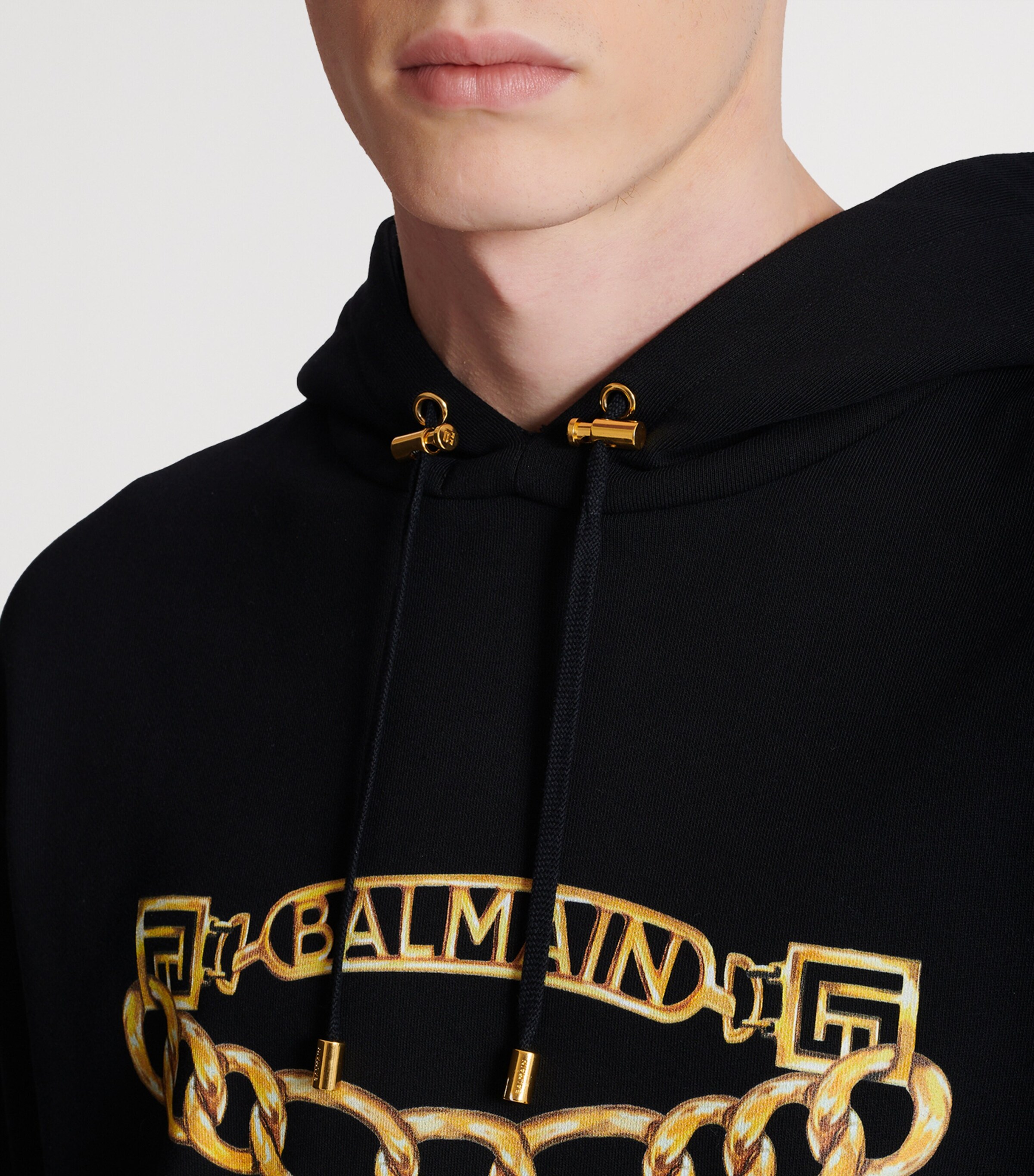 Cotton Chain Print Hoodie EAD NOIR/OR Image 8