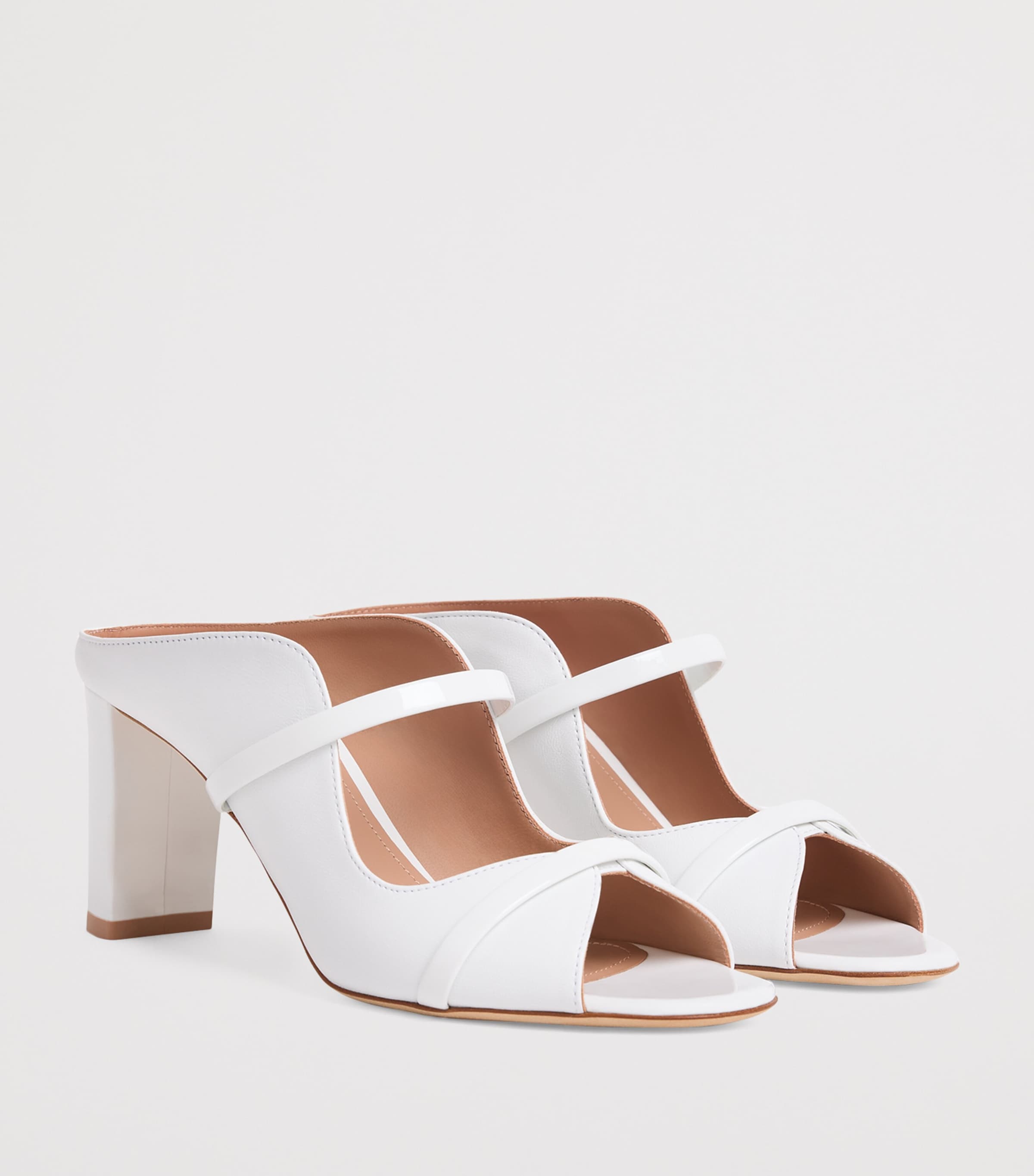Leather Norah Heeled Sandals 70 WHITE Image 3