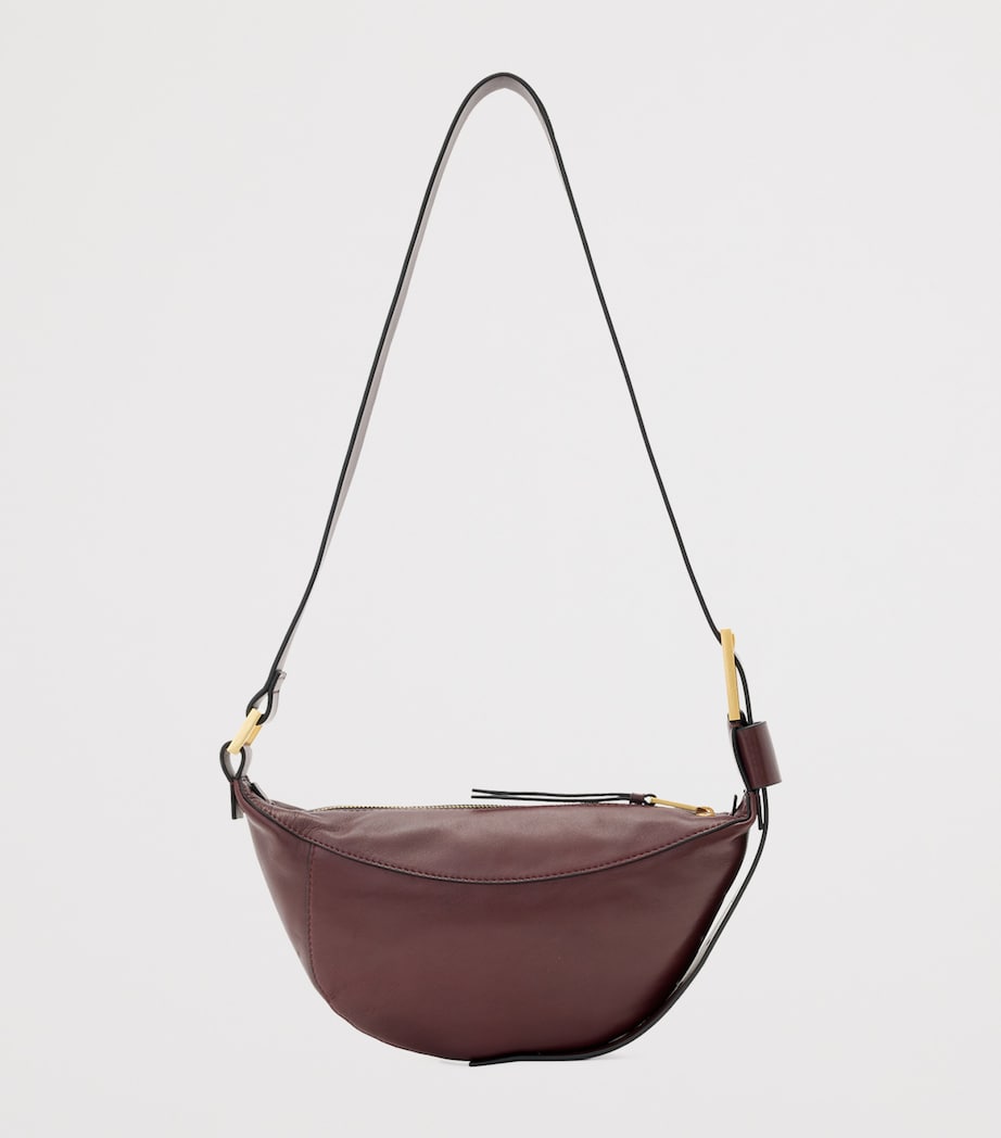 Leather Luna Cross-Body Bag DARK RED Image 5