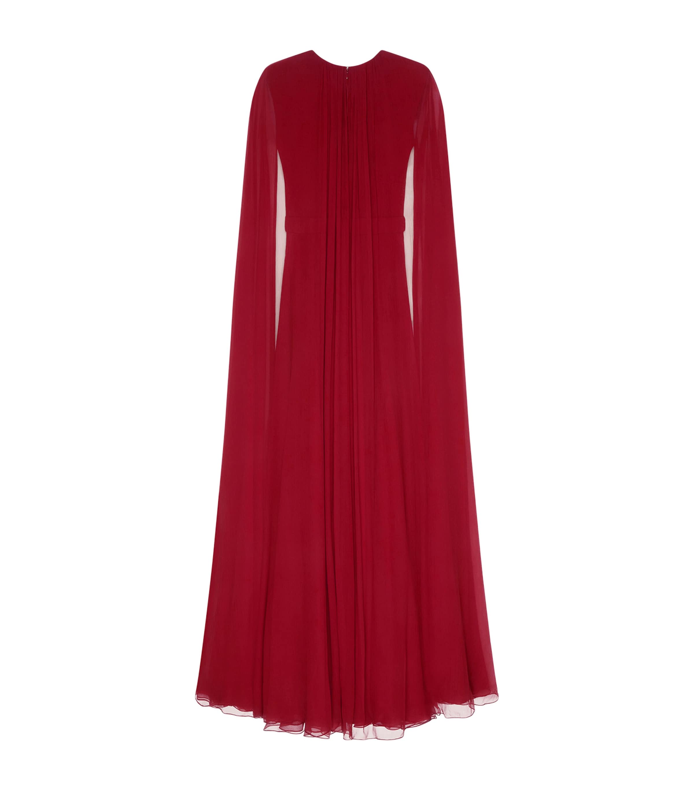 Silk Pleated Maxi Dress DARK RED Image 2