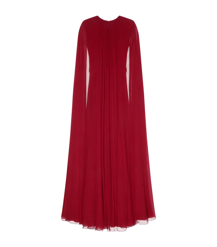 Silk Pleated Maxi Dress DARK RED Image 2