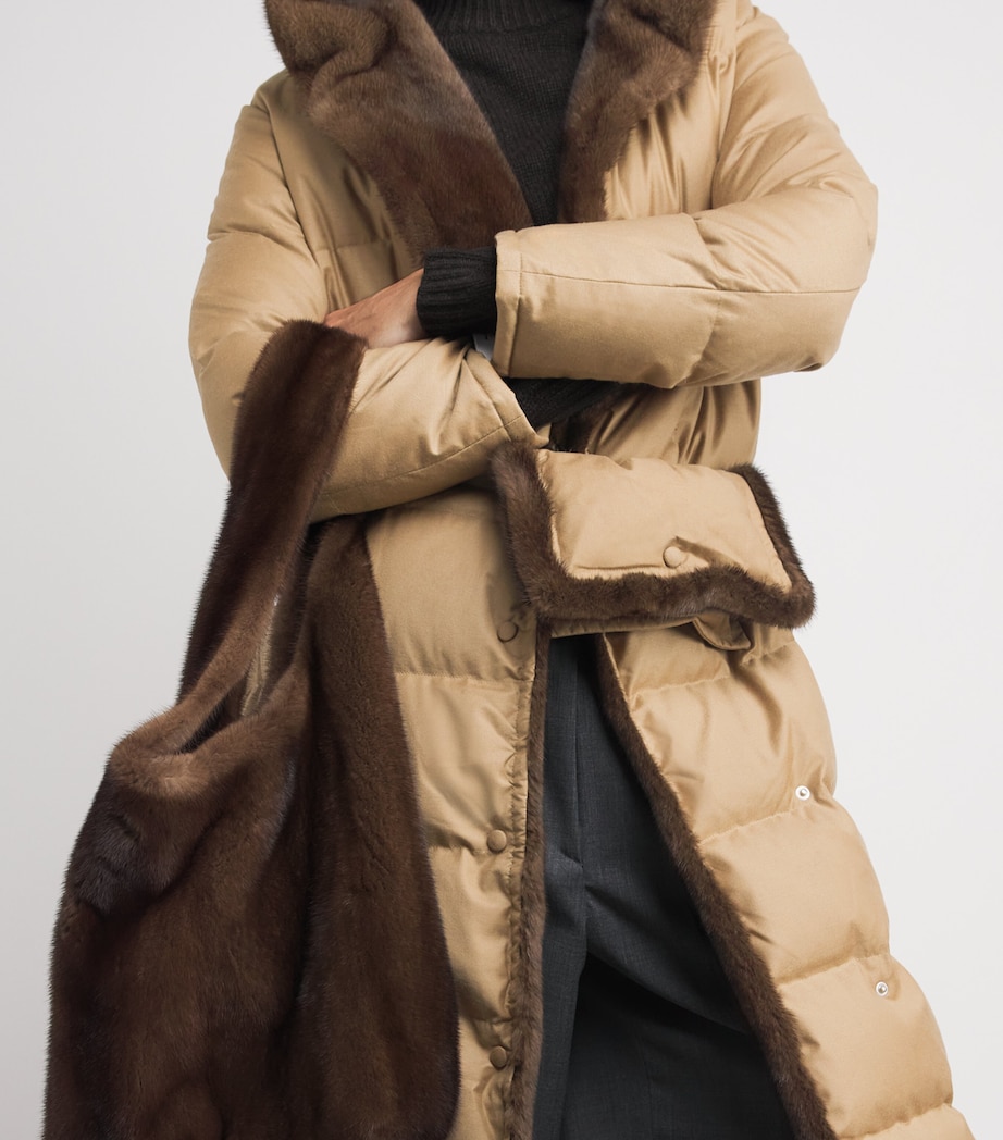 Down-Virgin Wool-Mink Long Coat A2026 Image 6