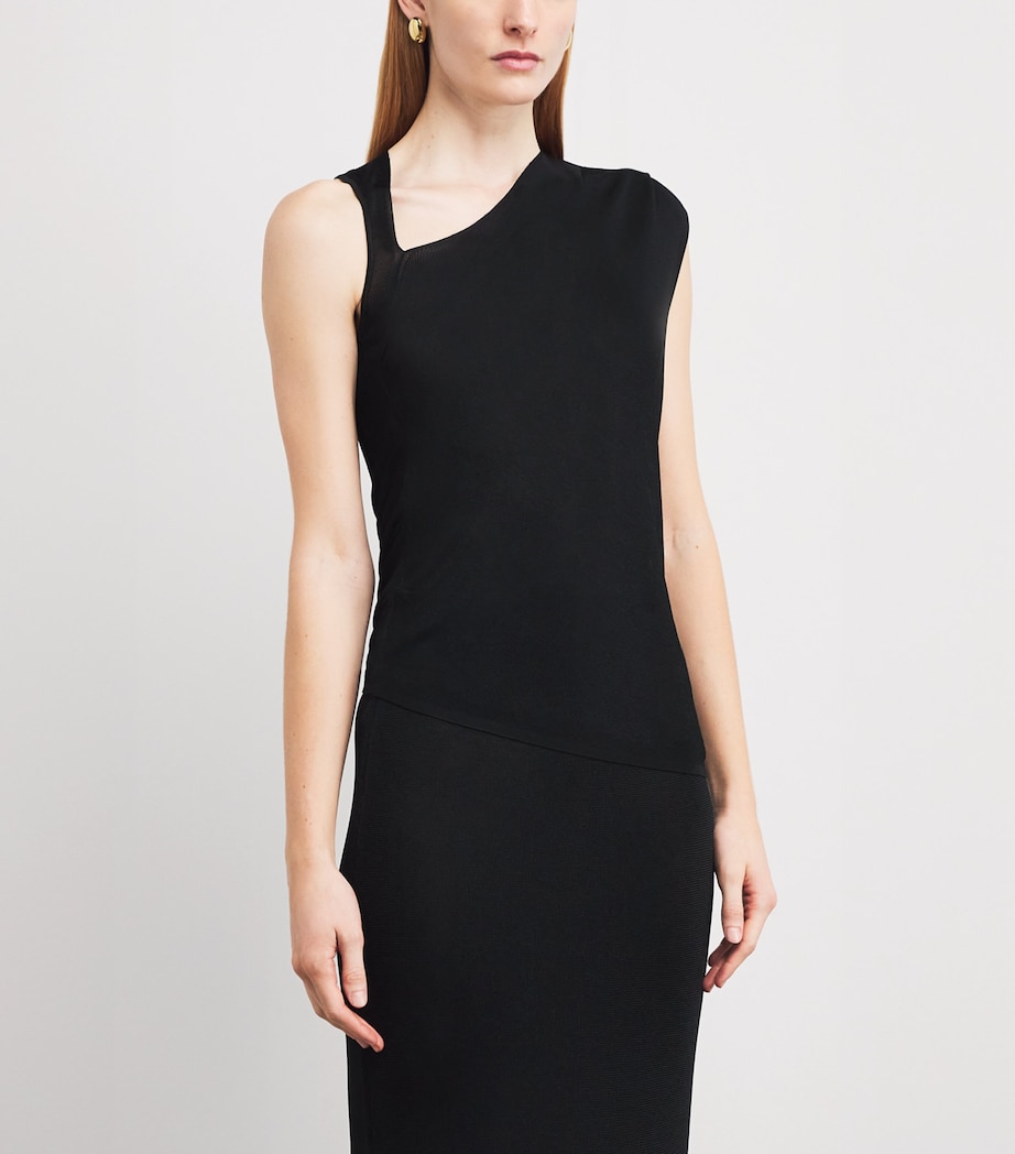 Knitted Asymmetric Top 001 BLACK Image 3