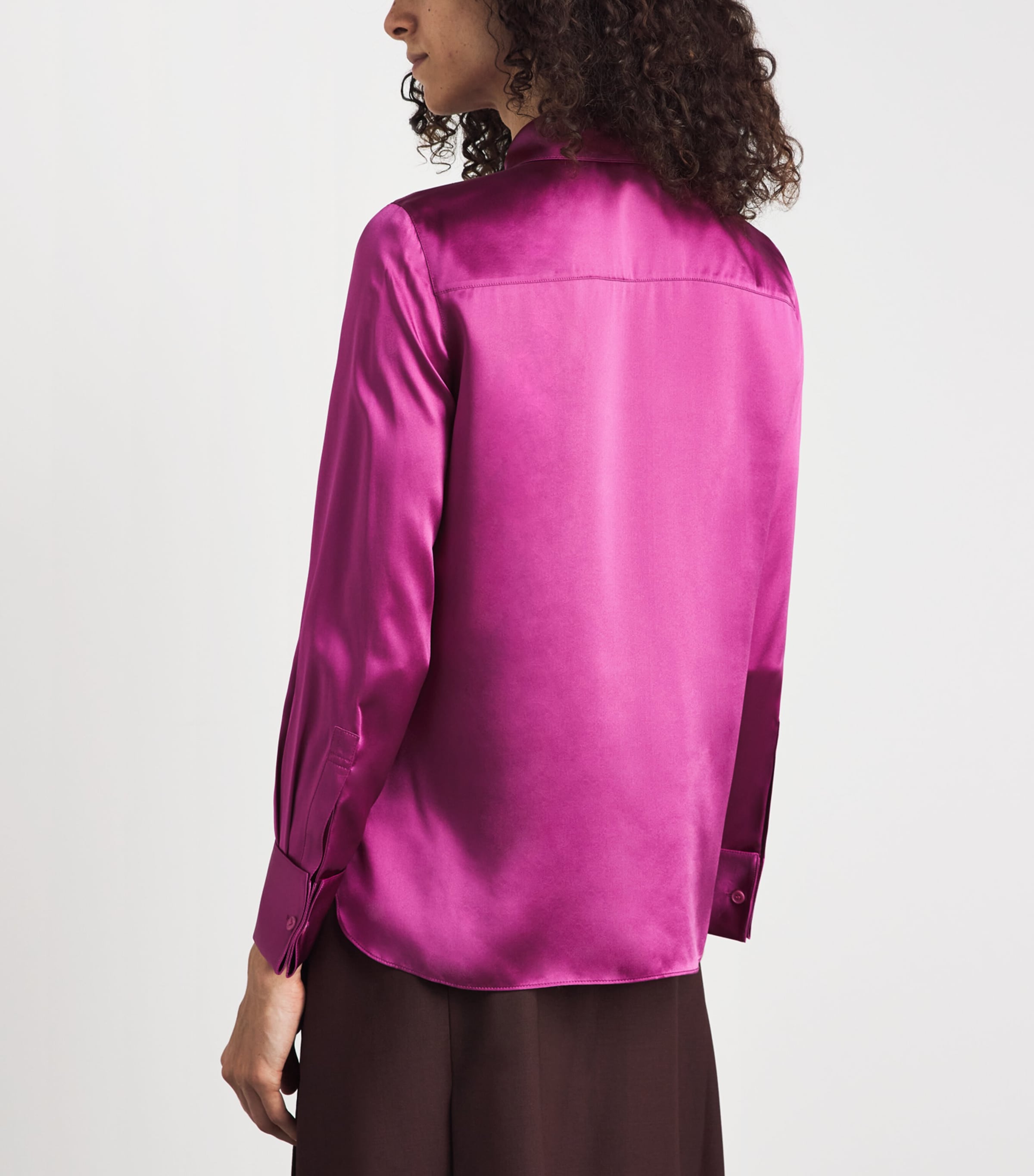 Lafayette 148 Womens Silk Shirt Mulberry Image 5