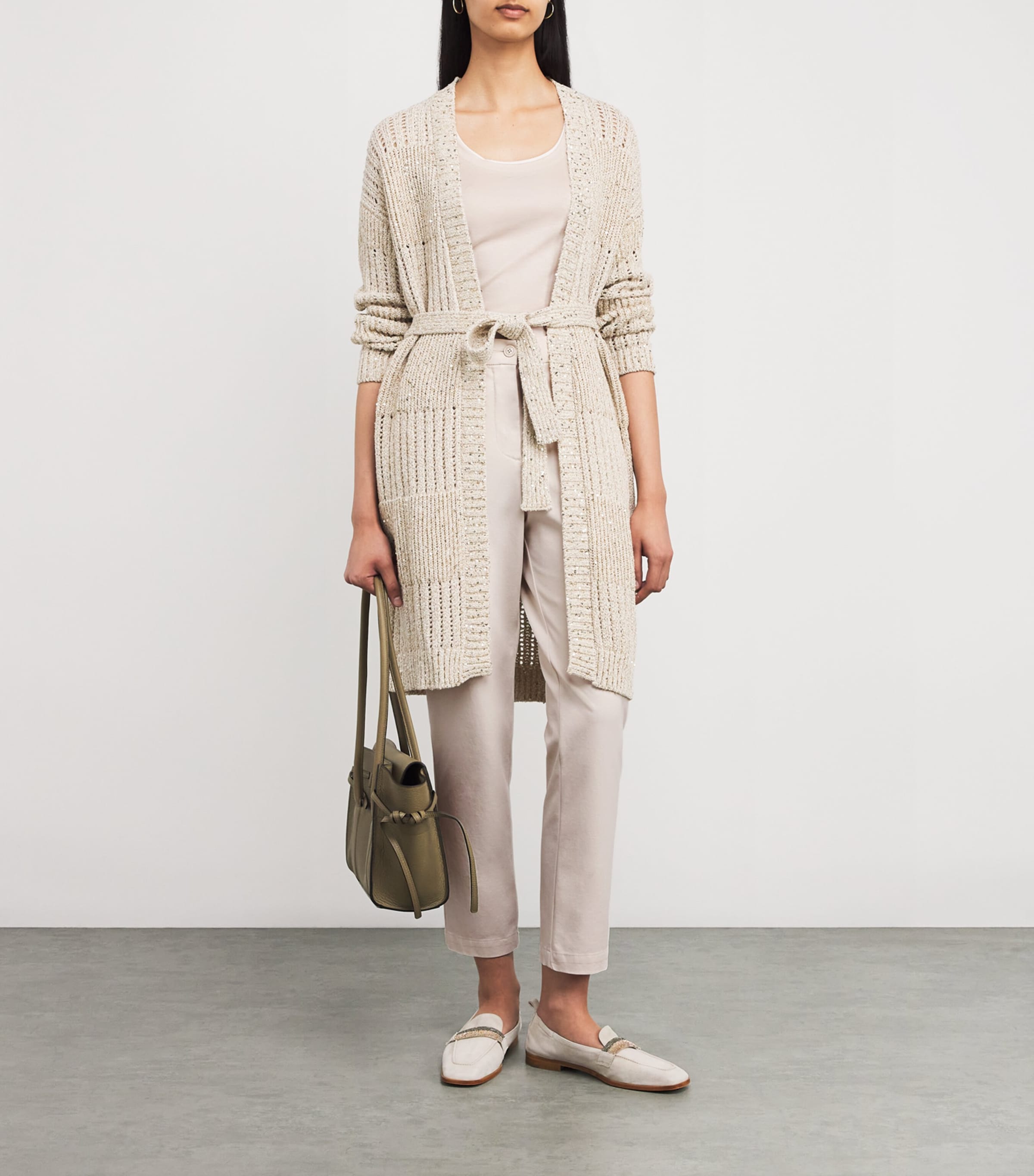 Eleventy Womens Cotton Tank Top Sabbia E Bianco Image 2