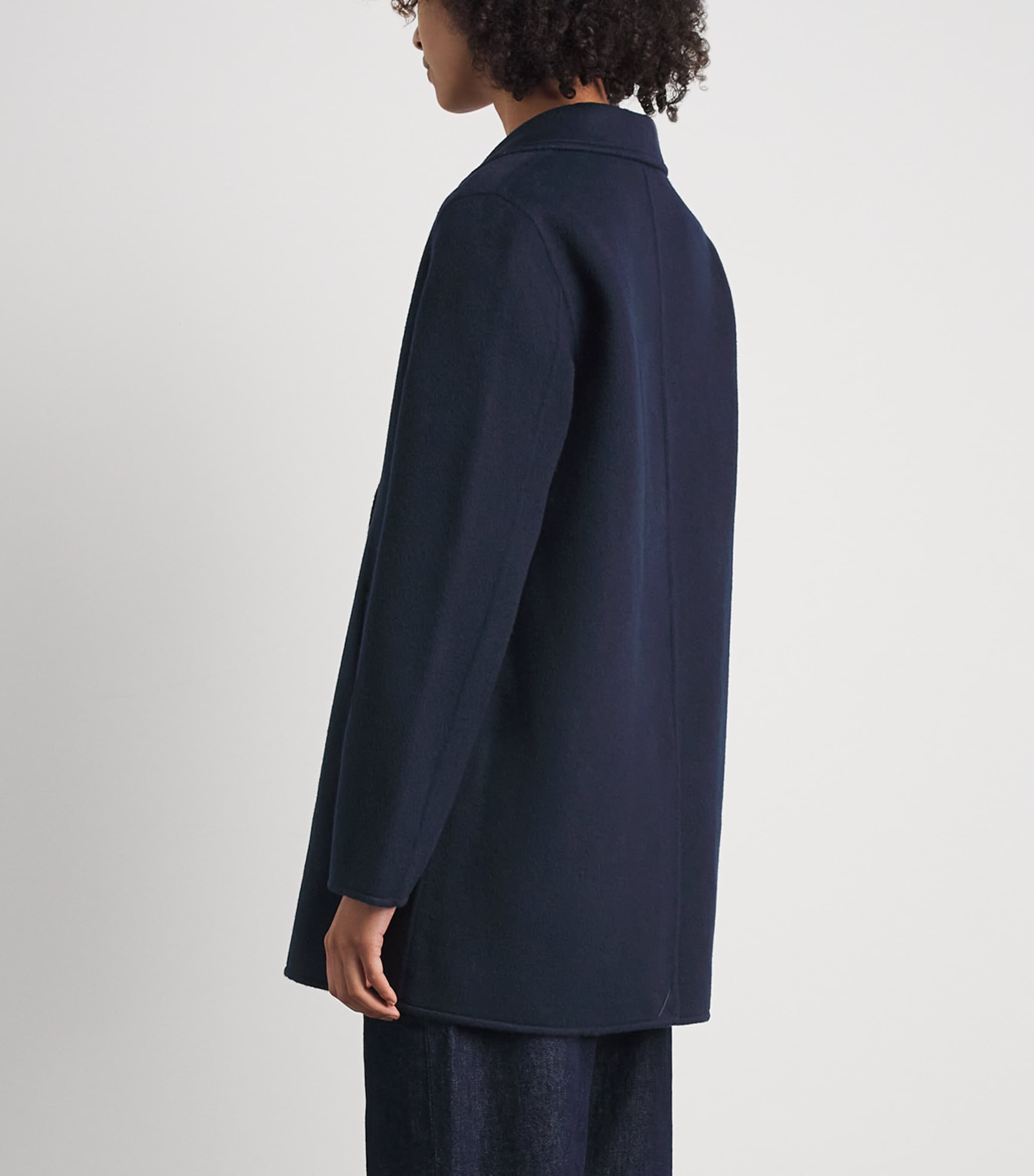 Claudie Pierlot Womens Wool Double-Breasted Coat Navy Image 5