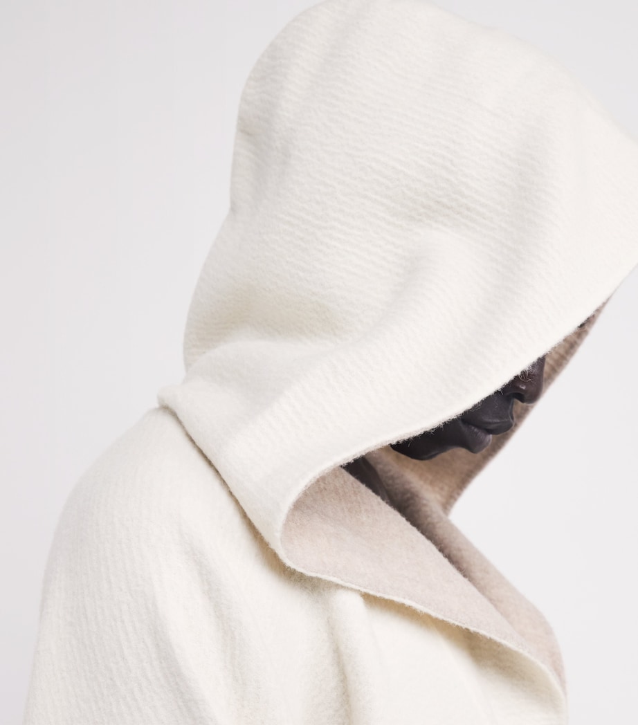 Camel Hair Double-Faced Kaftan Hoodie MILK/PEARL Image 6