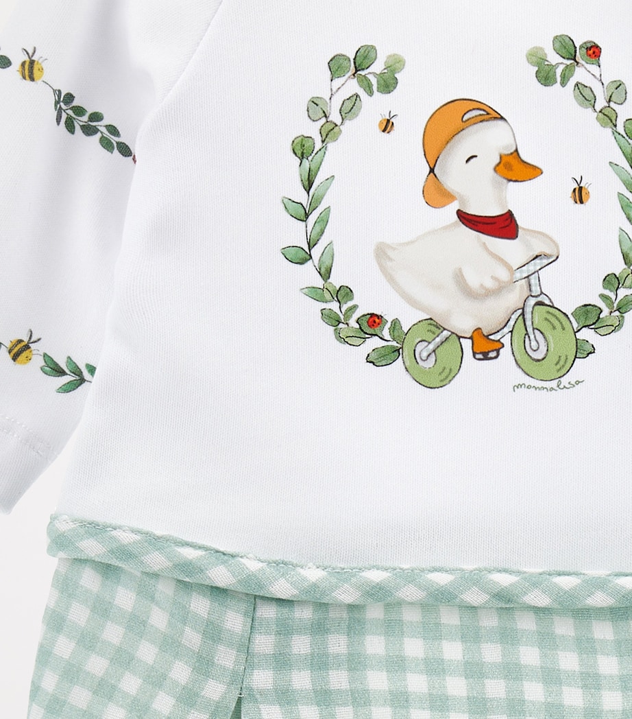 Gingham and Duck Print All-In-One (1-9 Months) BIANCO+MULTICOLOR Image 3