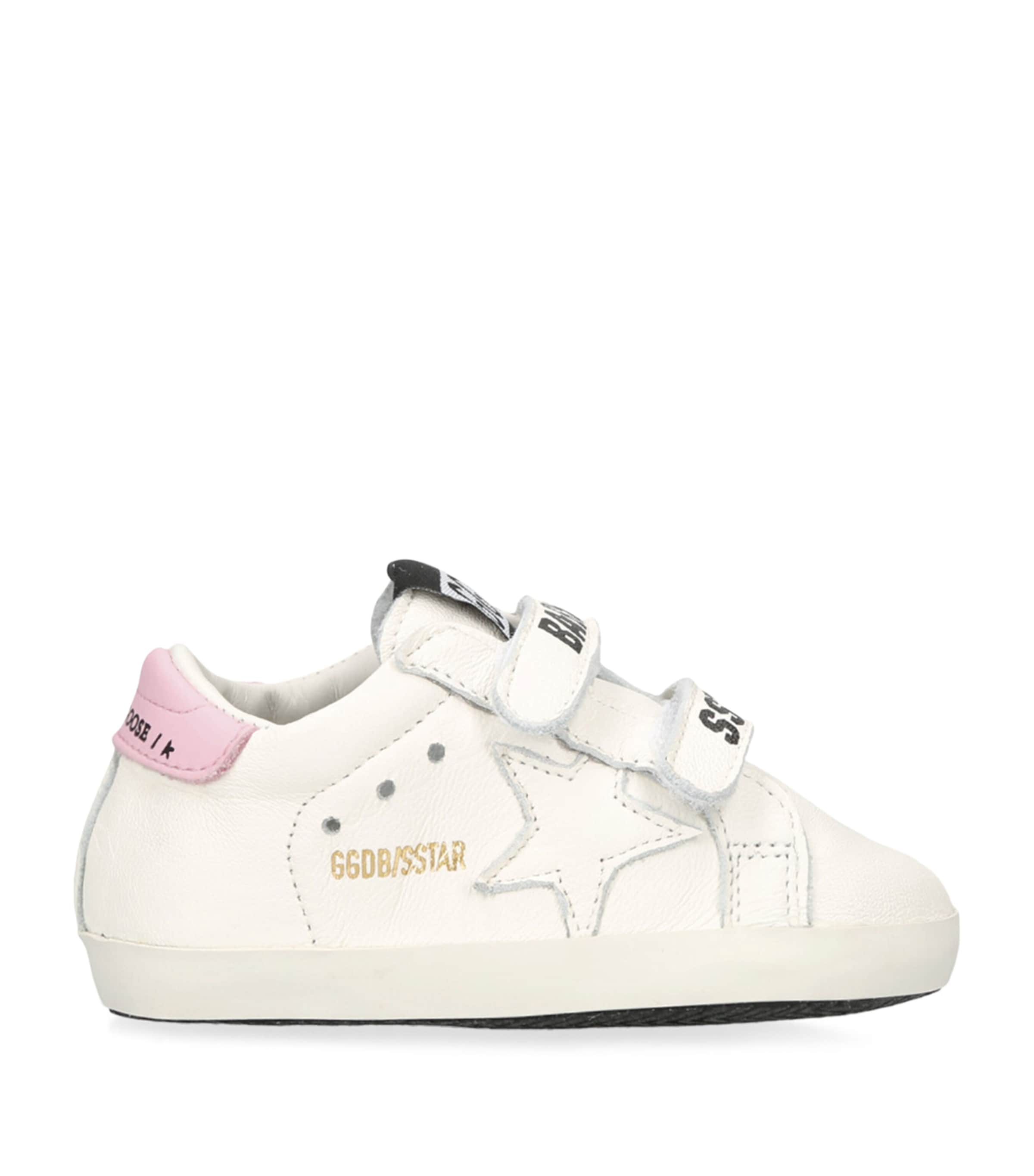 Golden Goose Kids' Leather Pre-walker Shoes In White,pink