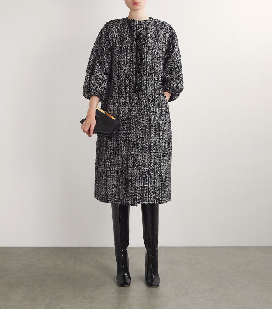 Wool-Blend Embellished Coat BLACK Image 2