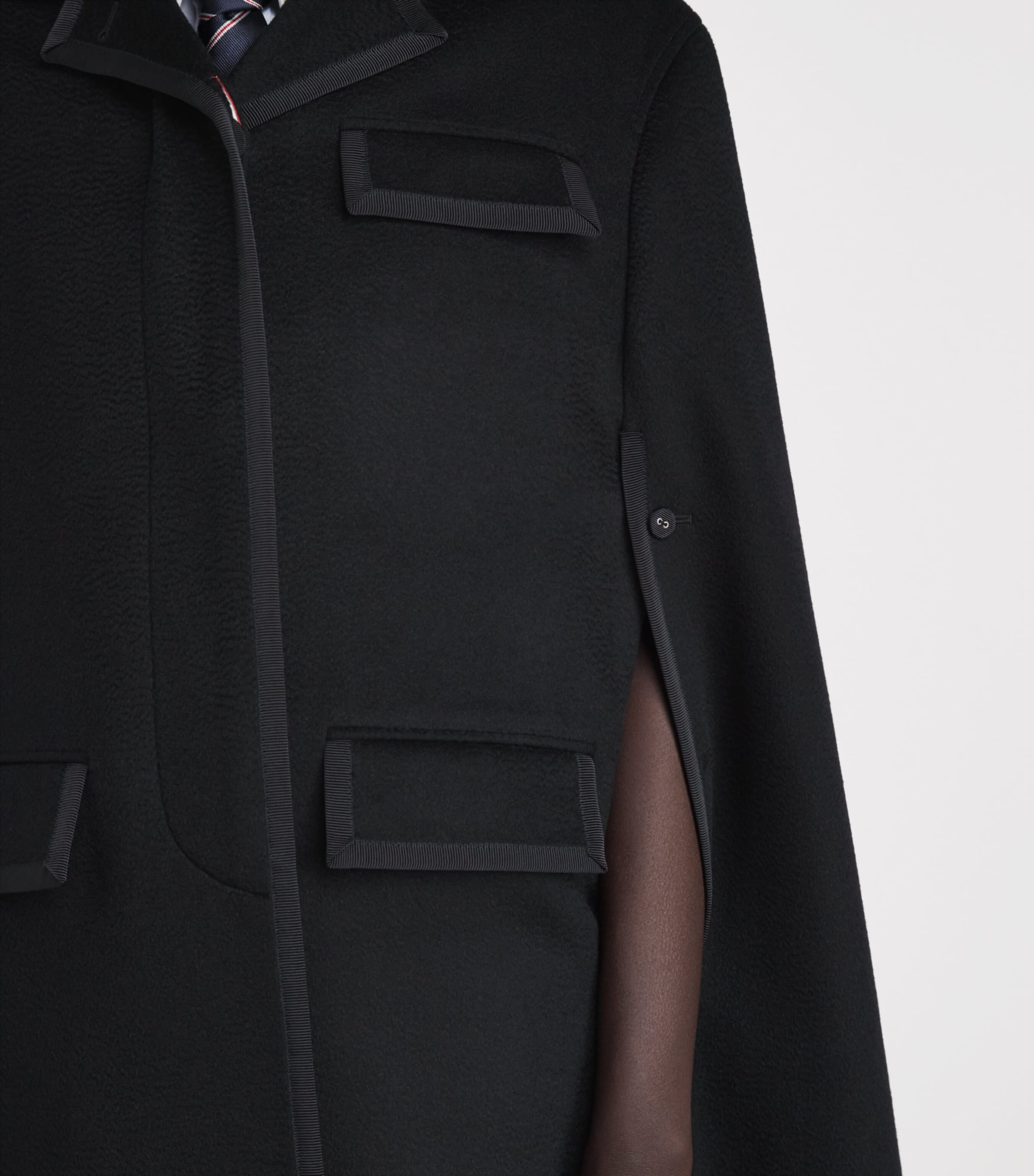 Thom Browne Womens Cashmere Browne 65 Chesterfield Cape Black Image 3