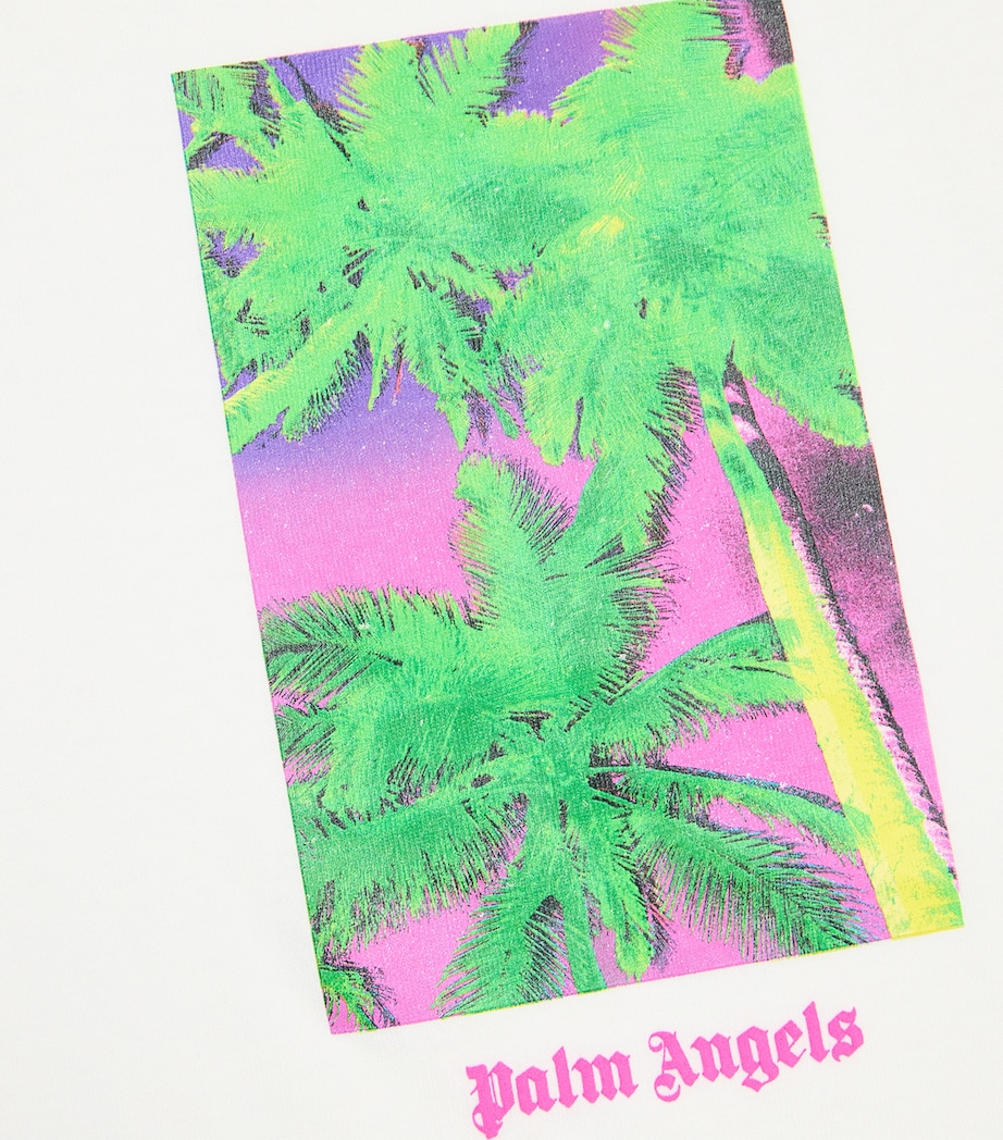 Solarised Palms T-Shirt (4-12+ Years) 0355OFFW-GREEN Image 3