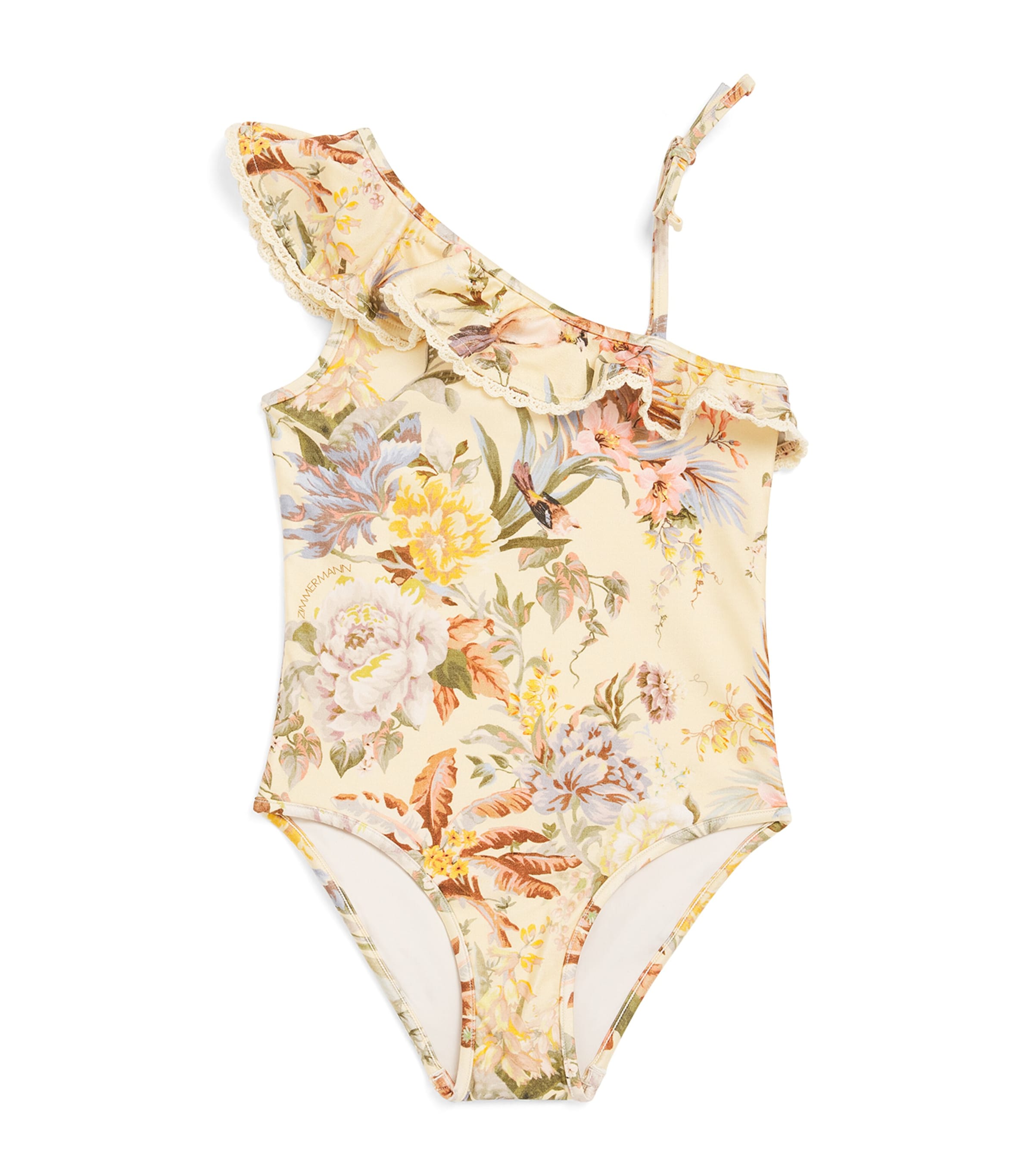 ZIMMERMANN ONE-SHOULDER TALLOW SWIMSUIT