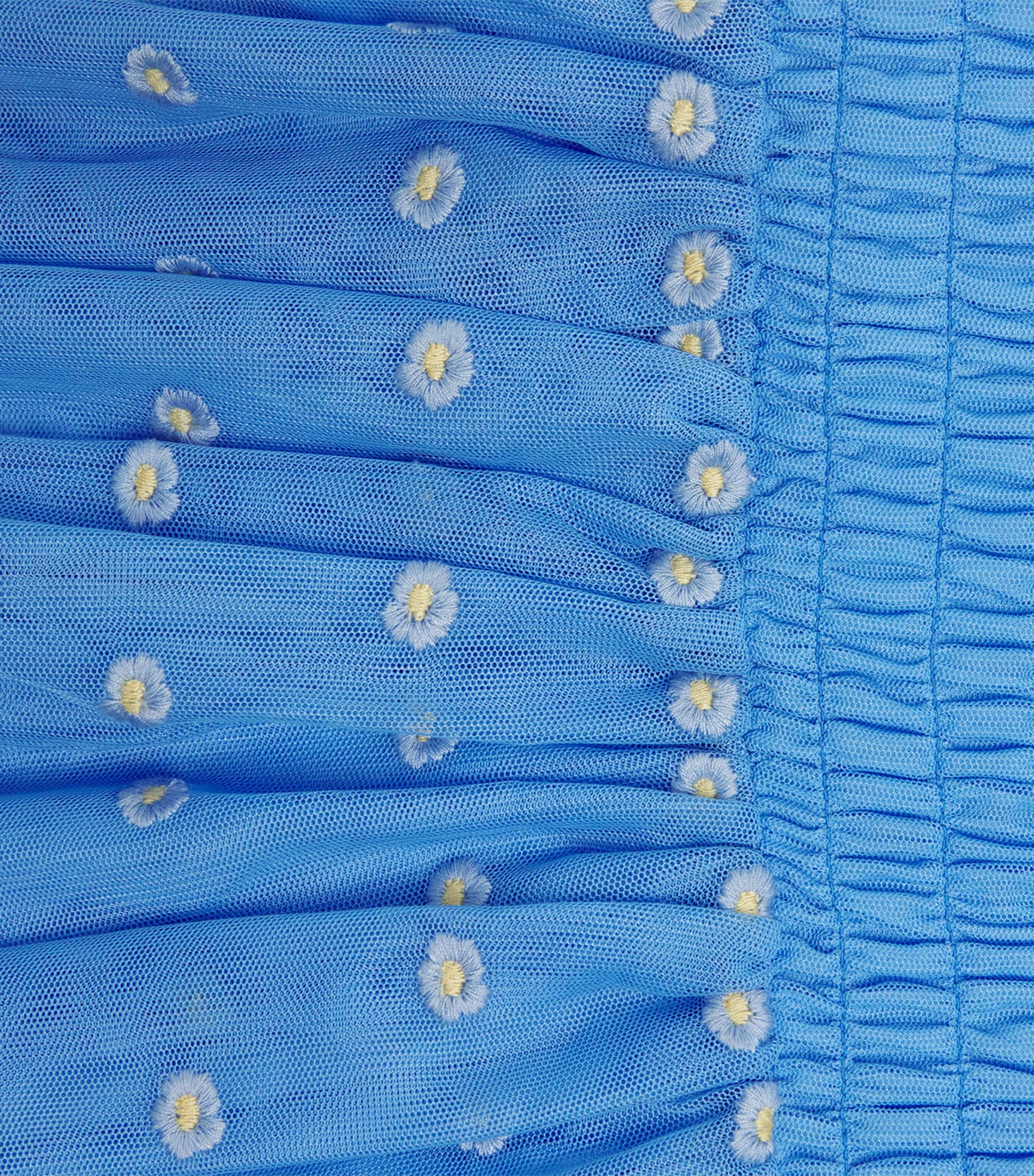 Tulle Embroidered Dress (3-14 Years) 636EMAZZURRO/EMBR Image 3